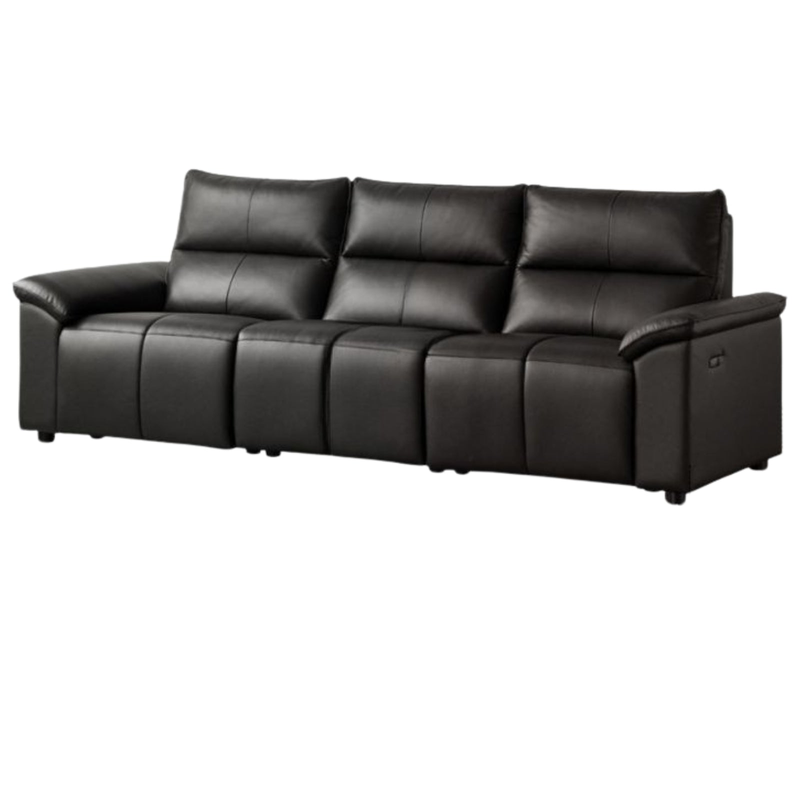Genuine Leather Sofa Zero-Wall Electric Recliner with Extendable Function and Piano-Key Controls