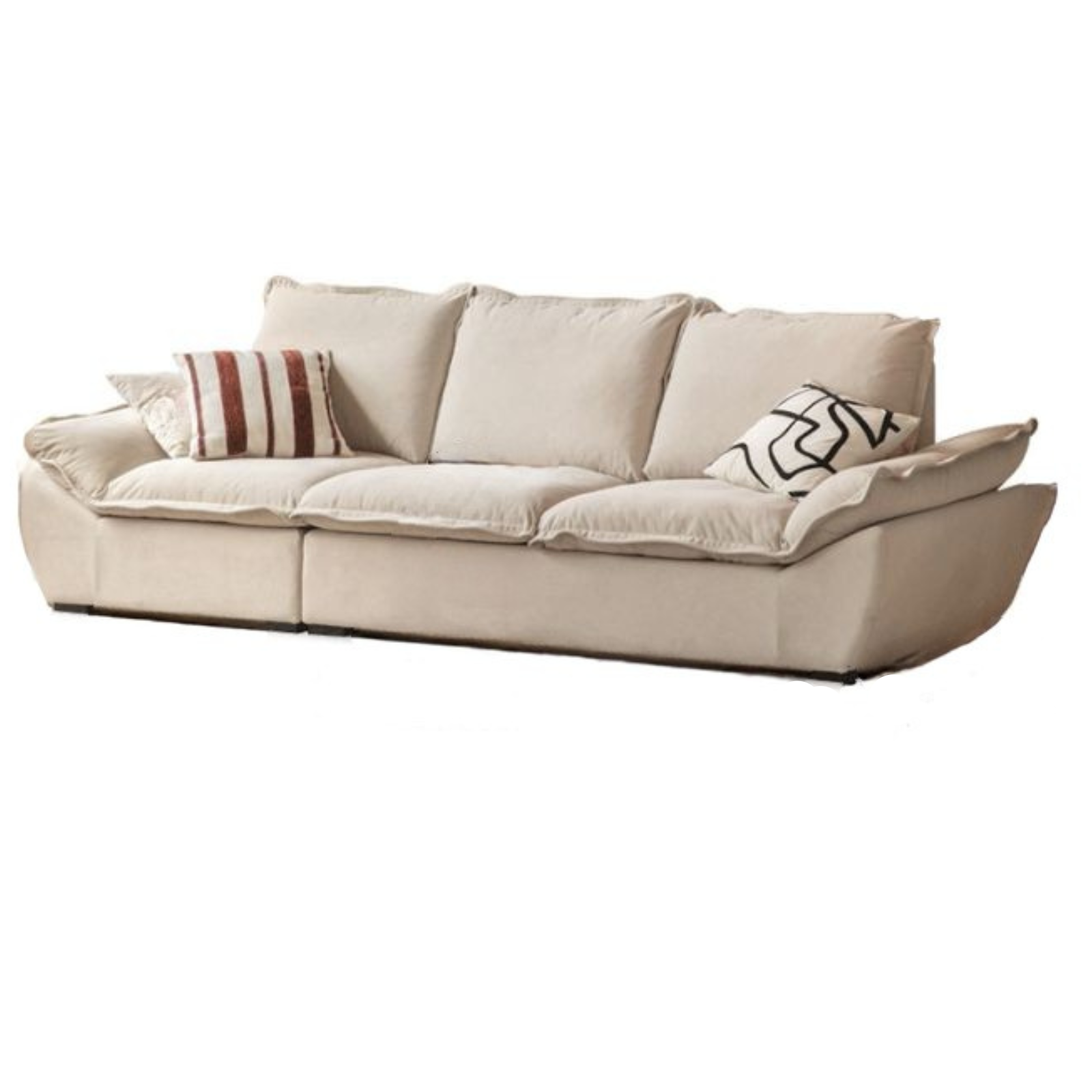 Cream Style Fabric Sofa with Pet-Friendly Scratch-Resistant Fabric, Fully Removable and Washable Design
