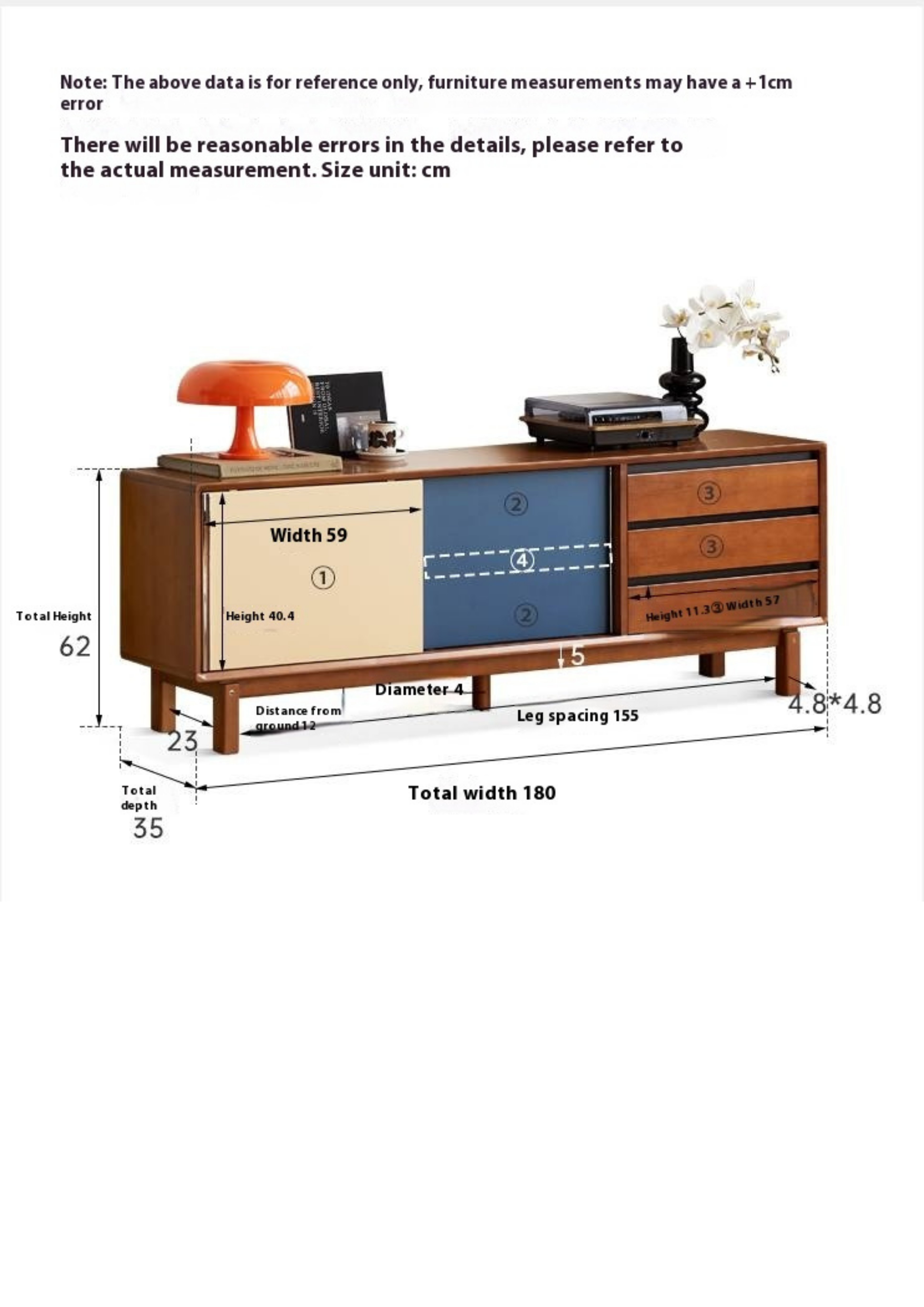Poplar Solid Wood Medieval Style TV Cabinet