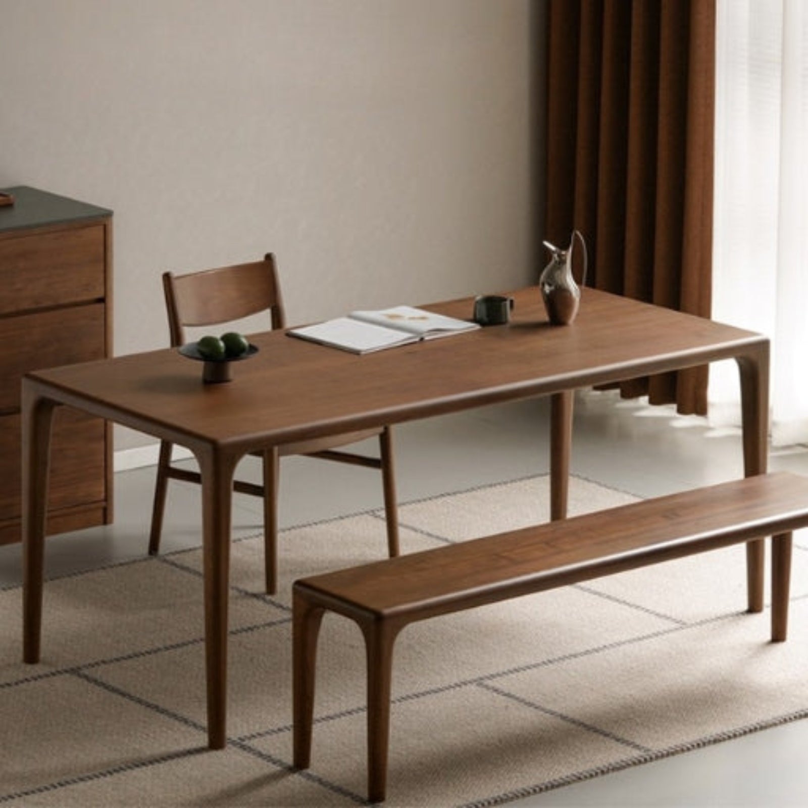 Black Walnut Solid Wood Dining Table