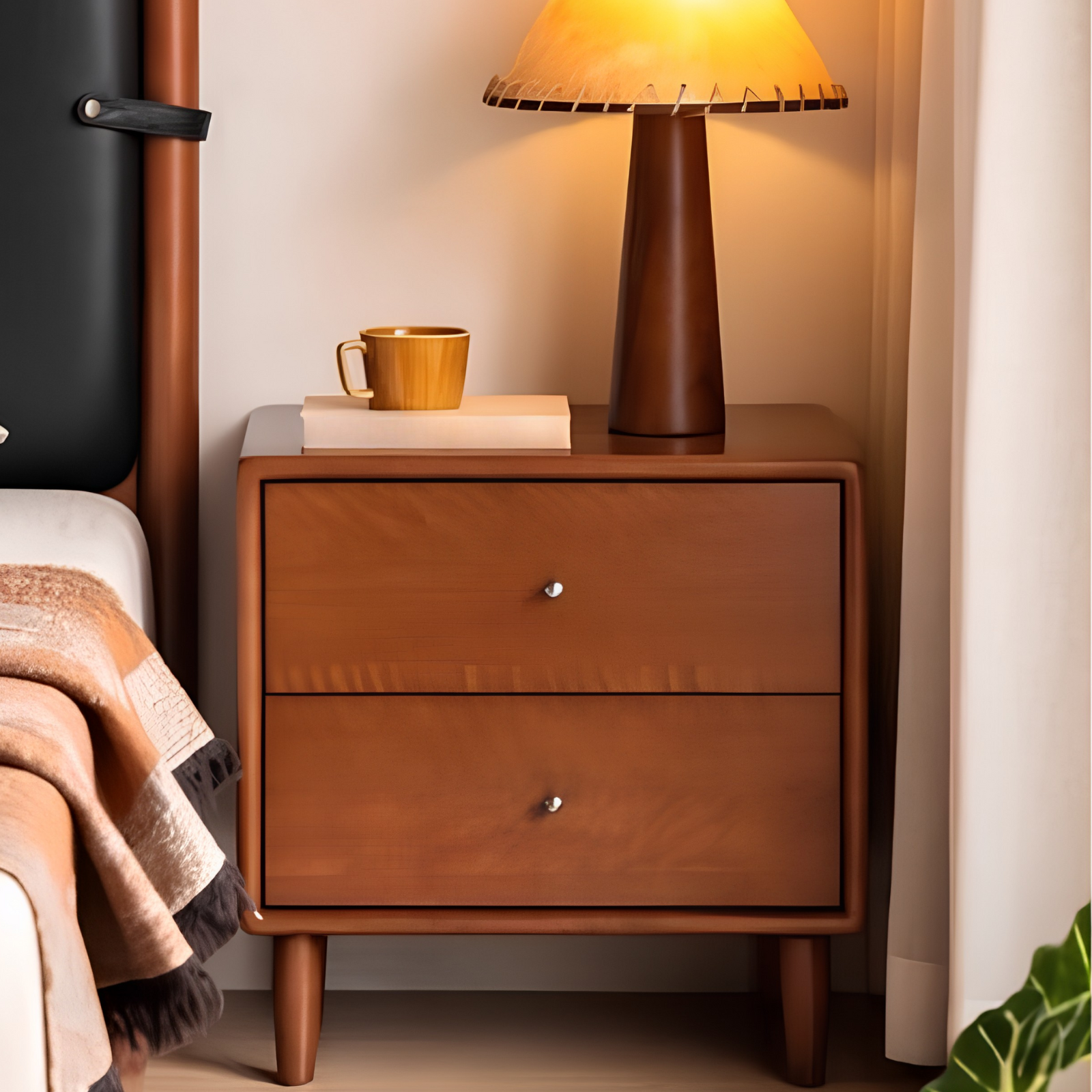 Poplar Solid Wood Antique Style Nightstand
