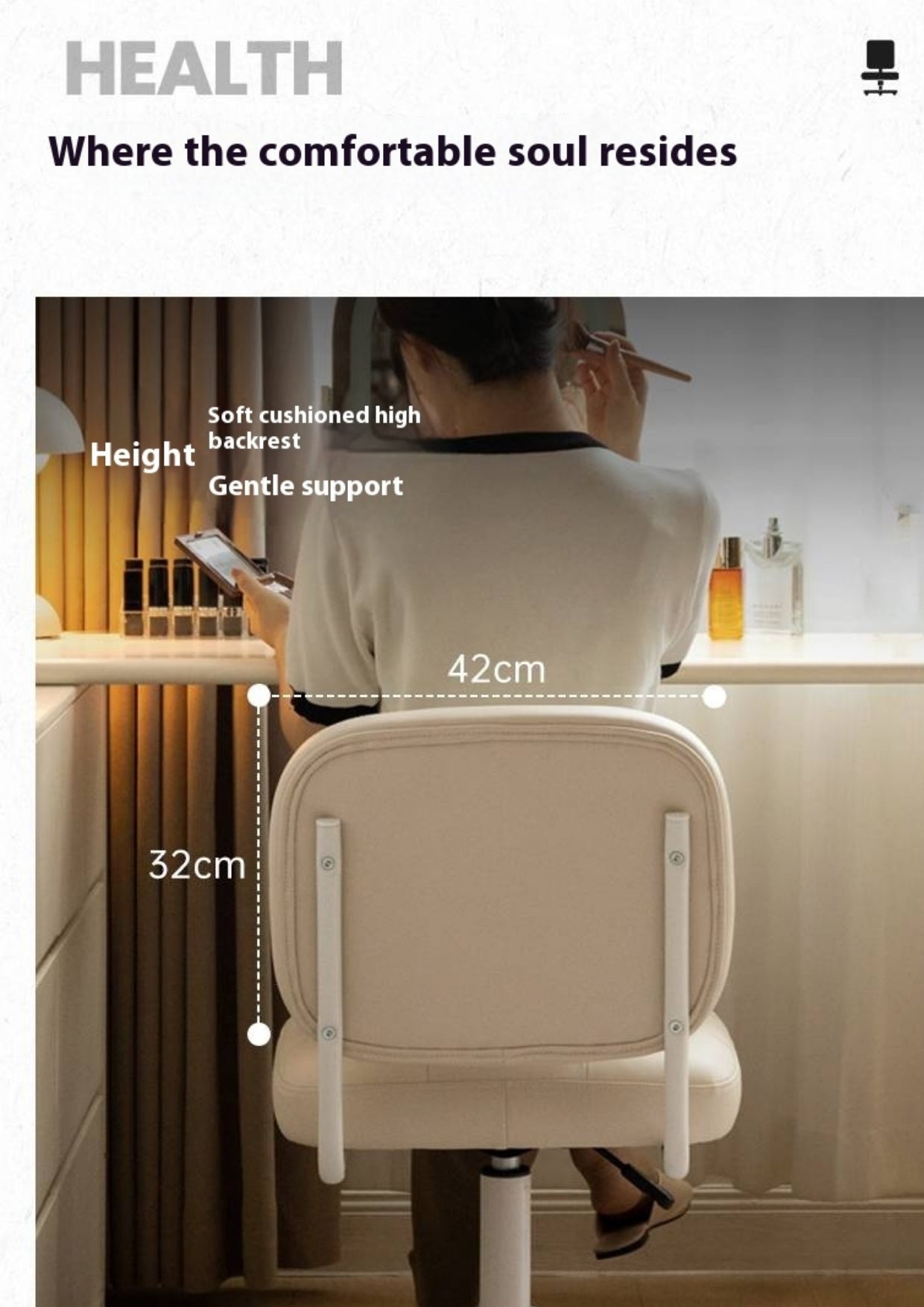 Fabric Modern Minimalist Makeup Stool