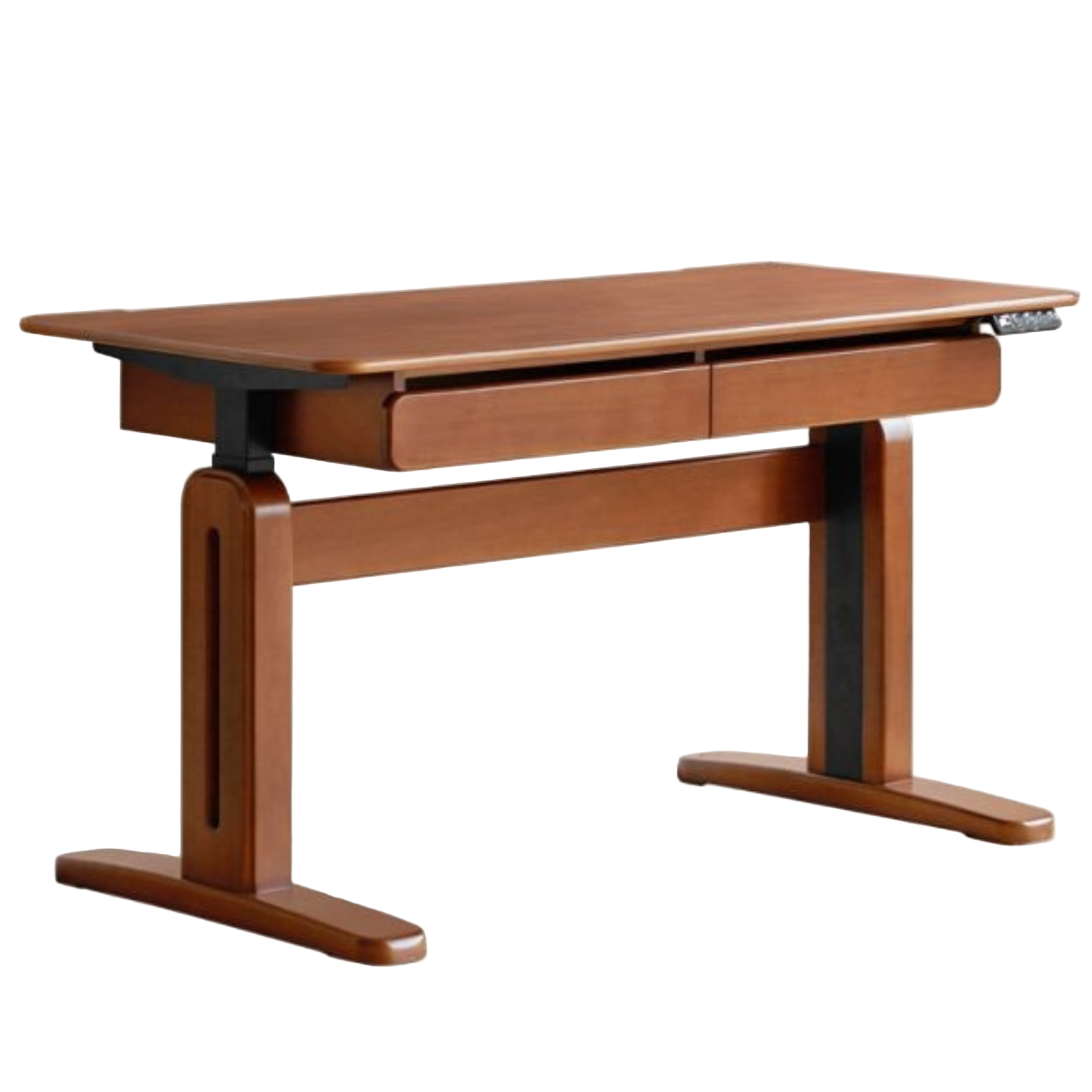 Pine Solid Wood Retro Electric Lift Desk