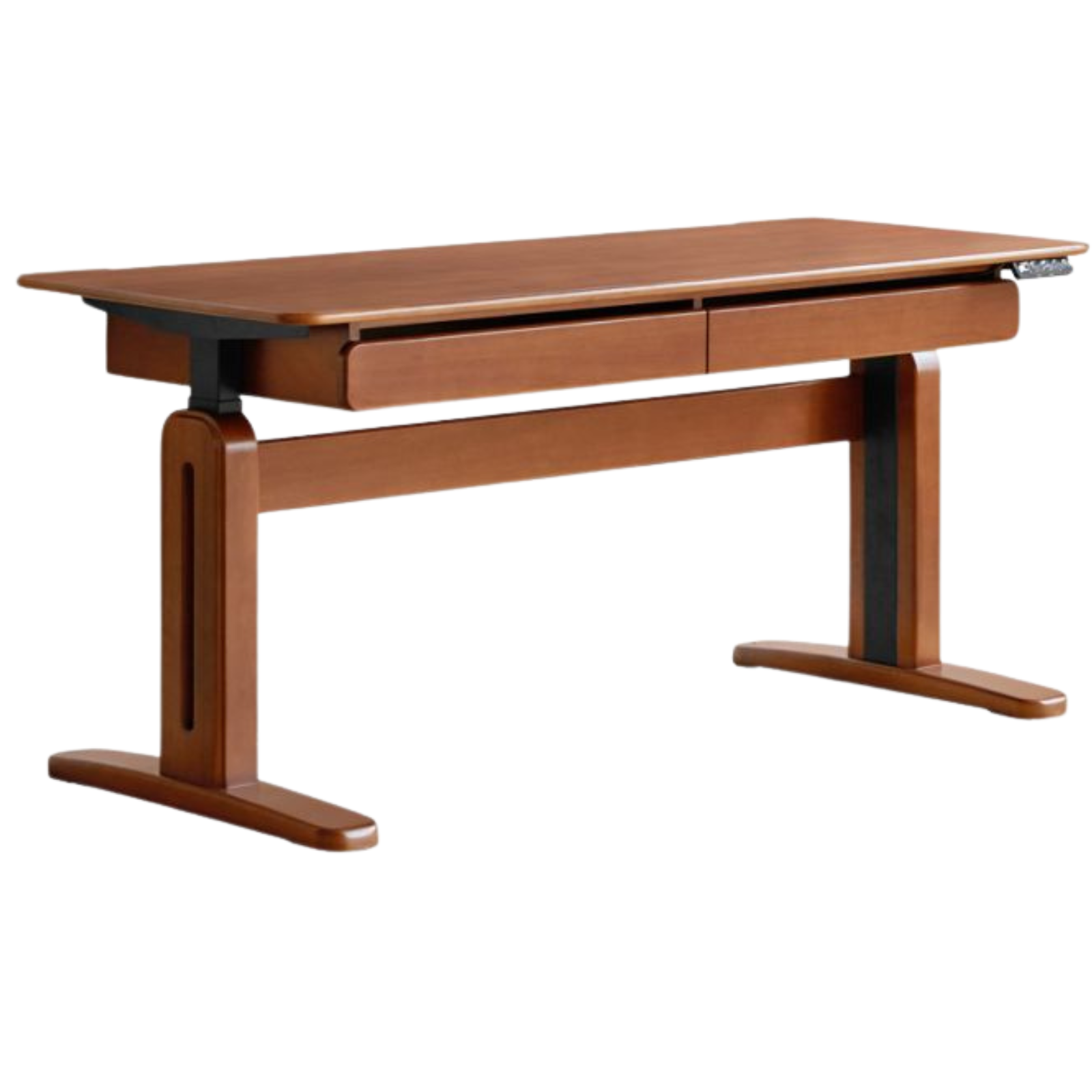 Pine Solid Wood Retro Electric Lift Desk