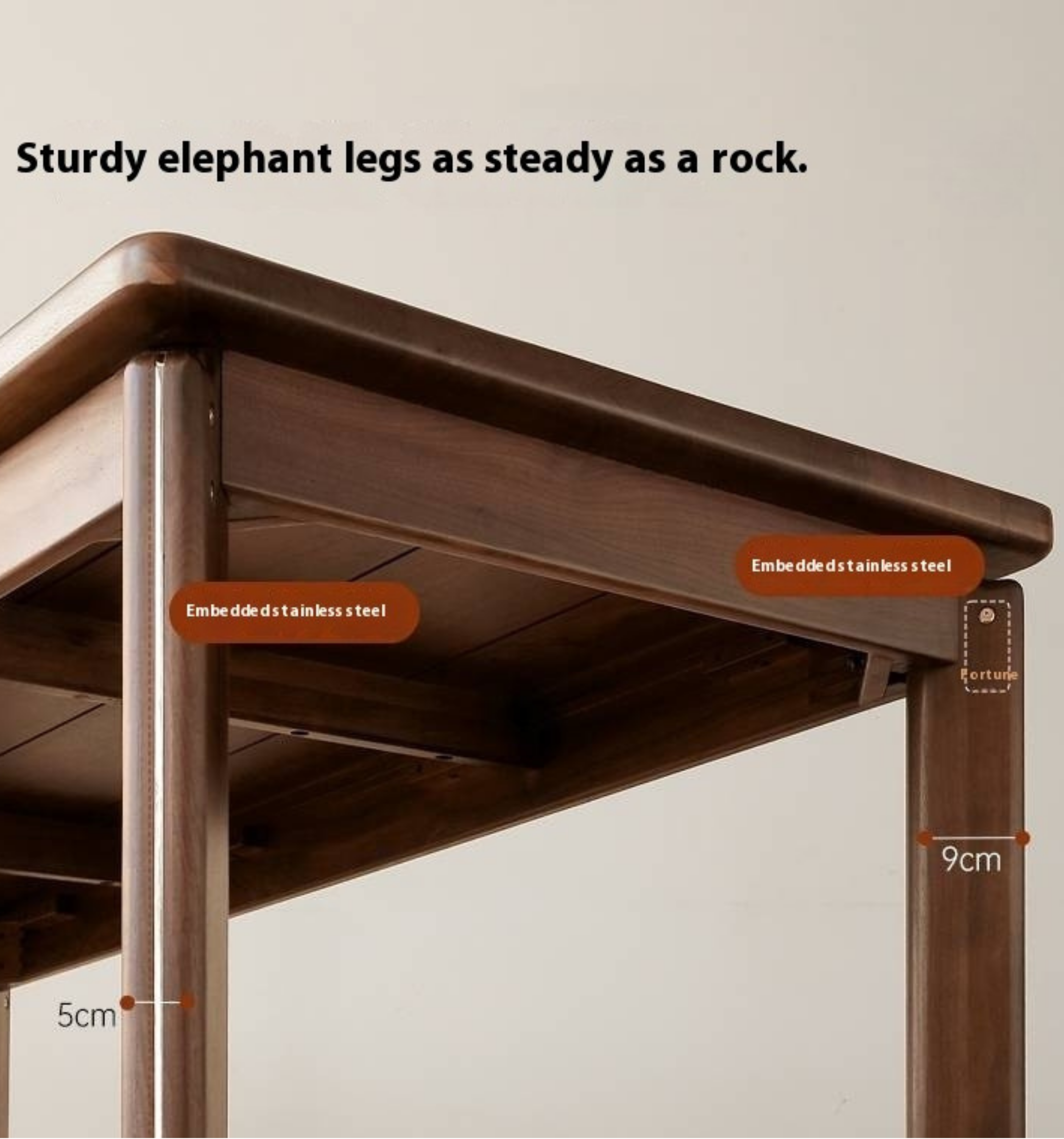 Black Walnut Solid Wood Retro Dining Table