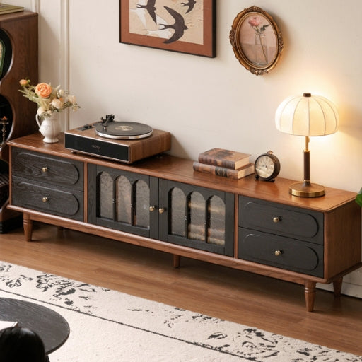 Ash Solid Wood French Retro TV Cabinet