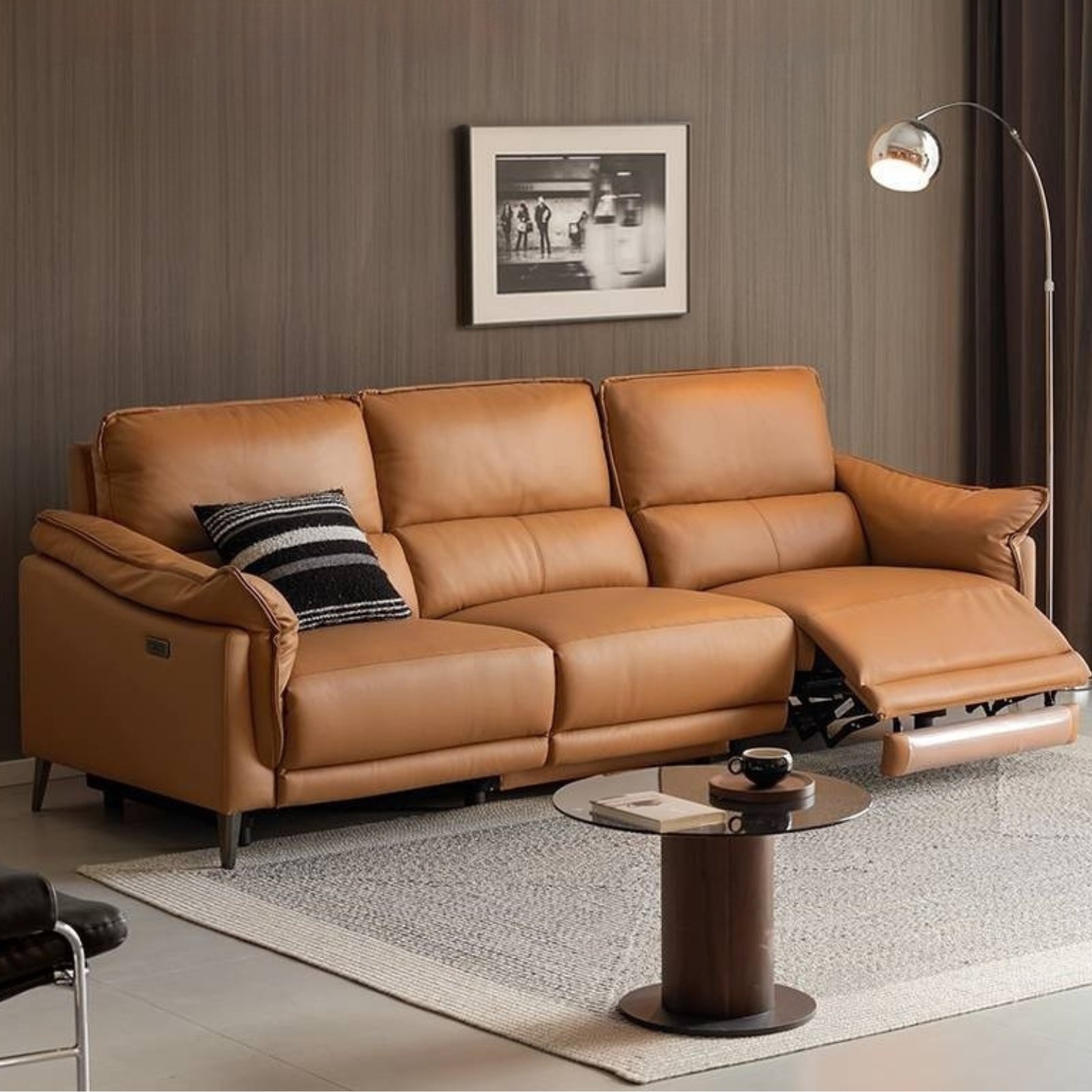 Genuine Leather Italian Style Zero-Wall Electric Recliner Sofa
