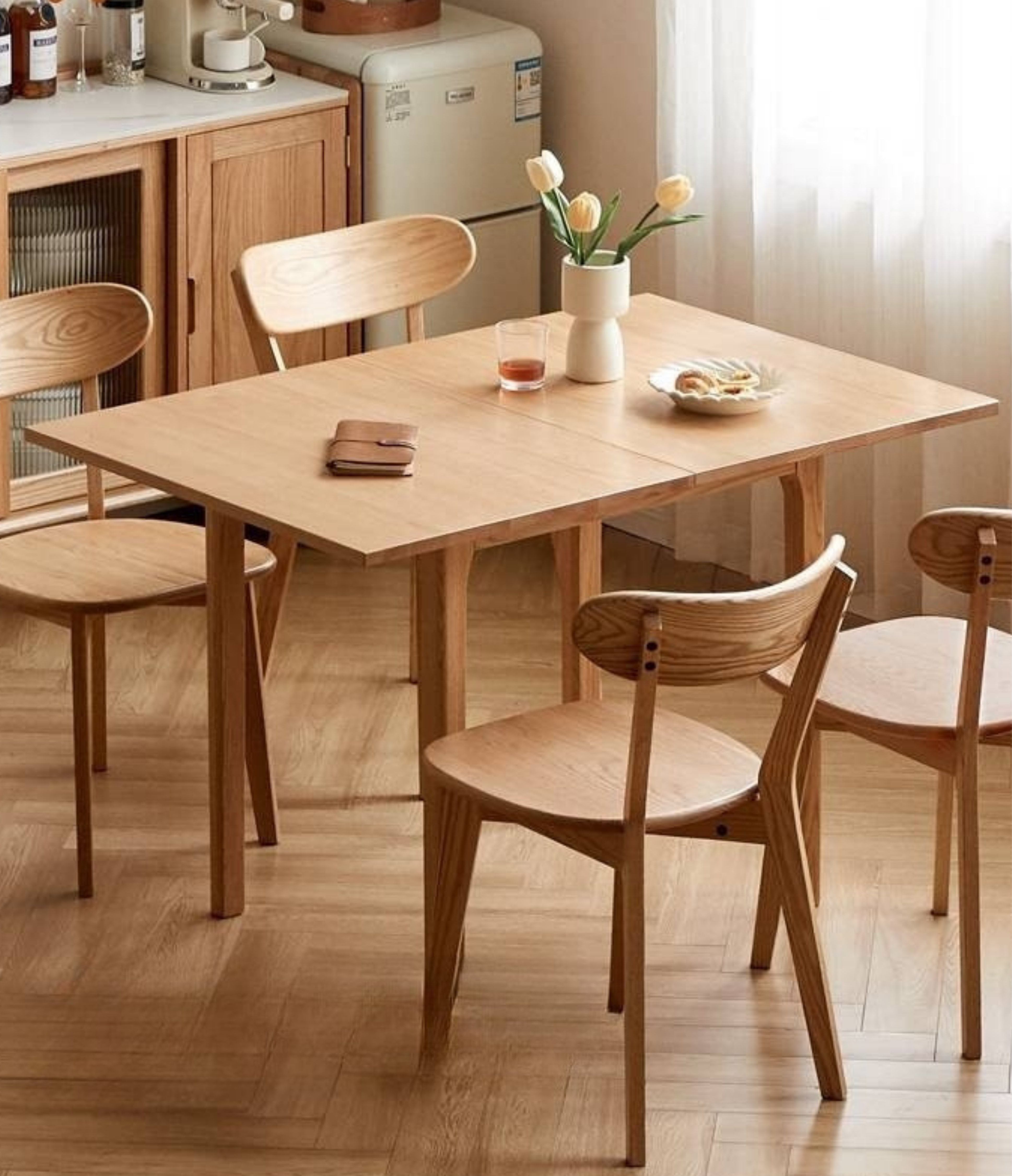 Oak Solid Wood Folding Dining Table