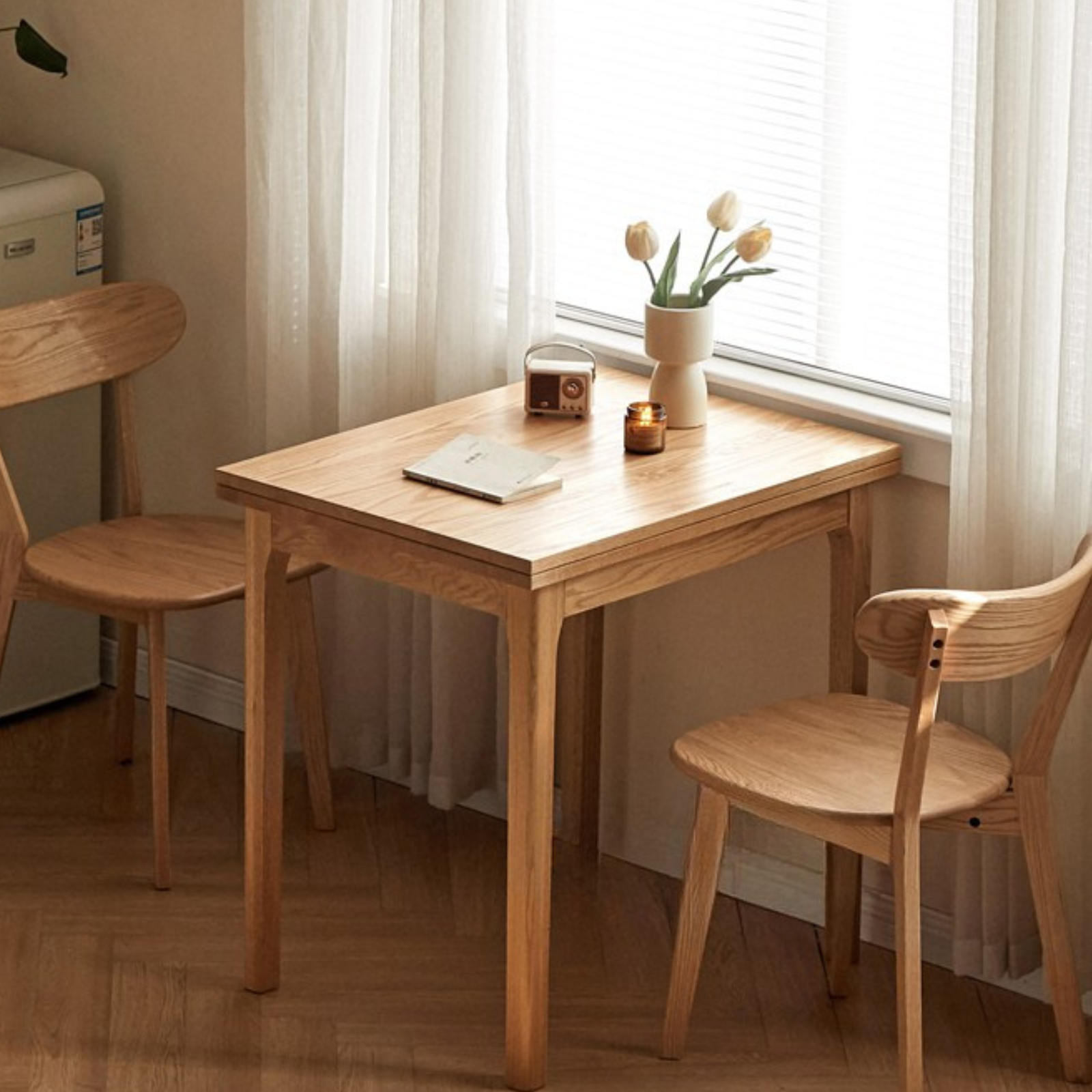 Oak Solid Wood Folding Dining Table