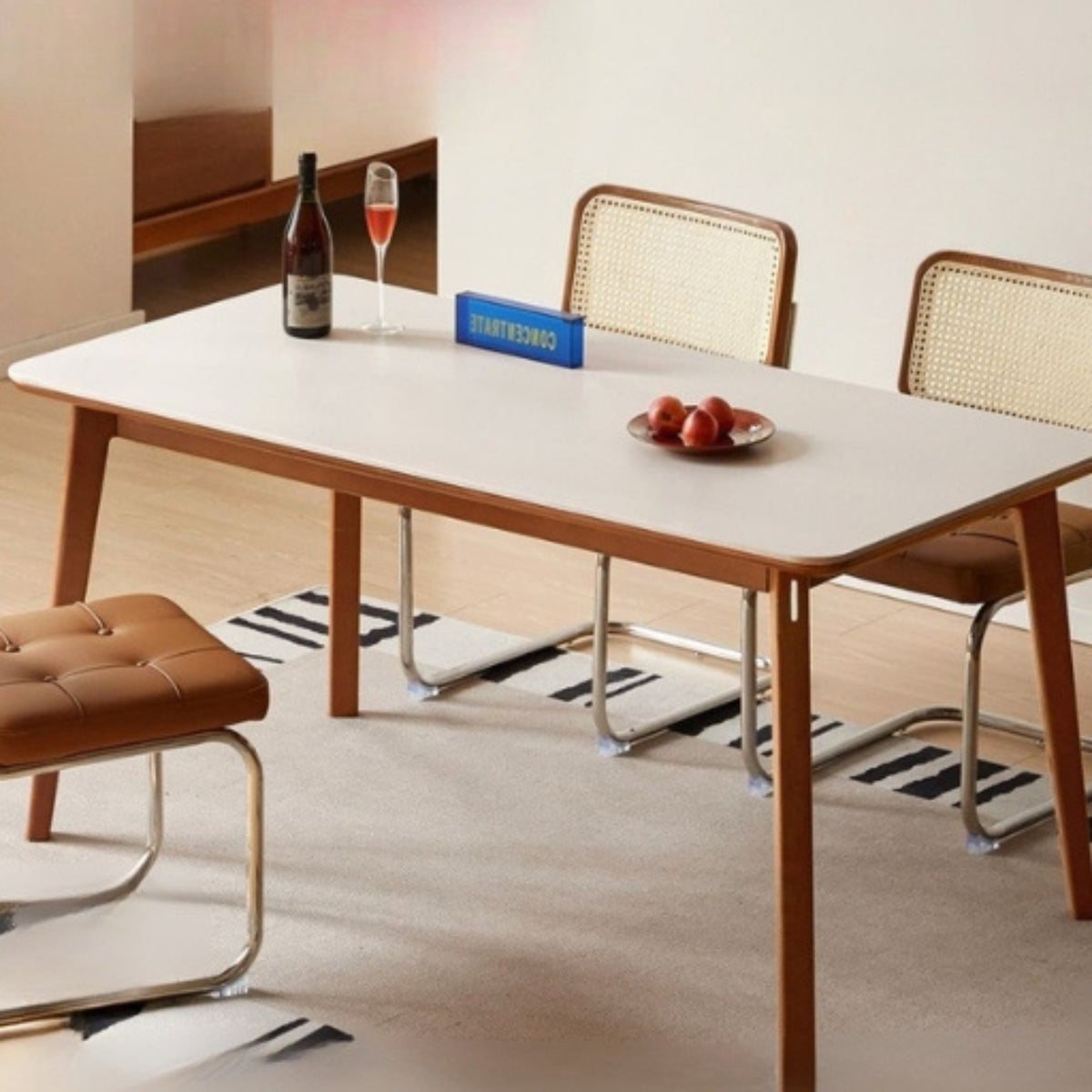 Tulipwood Solid Wood Rock Plate Dining Table