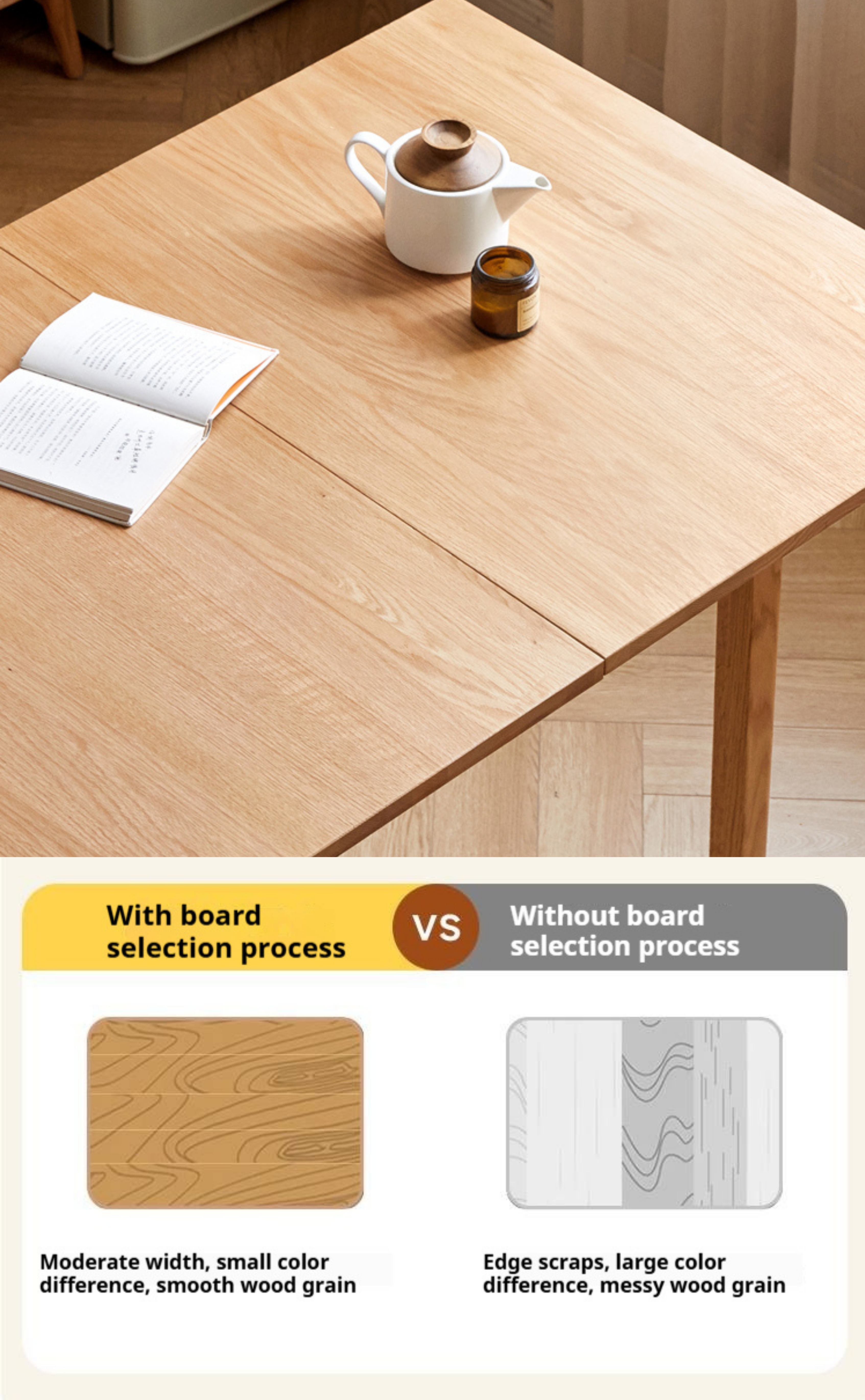 Oak Solid Wood Folding Dining Table