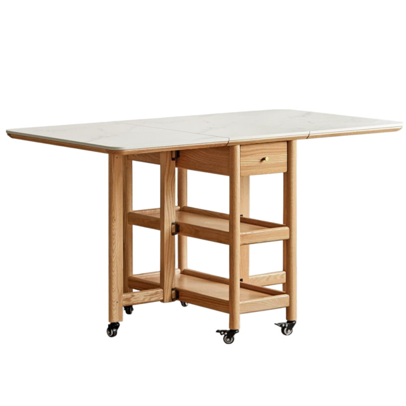 Oak Solid Wood Nordic Folding Rock Plate Dining Table