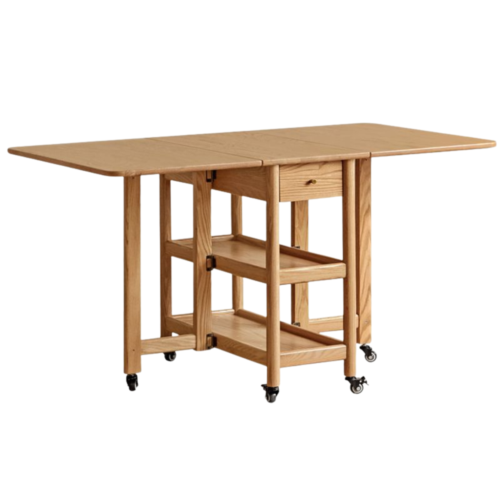 Oak Solid Wood Nordic Folding Rock Plate Dining Table