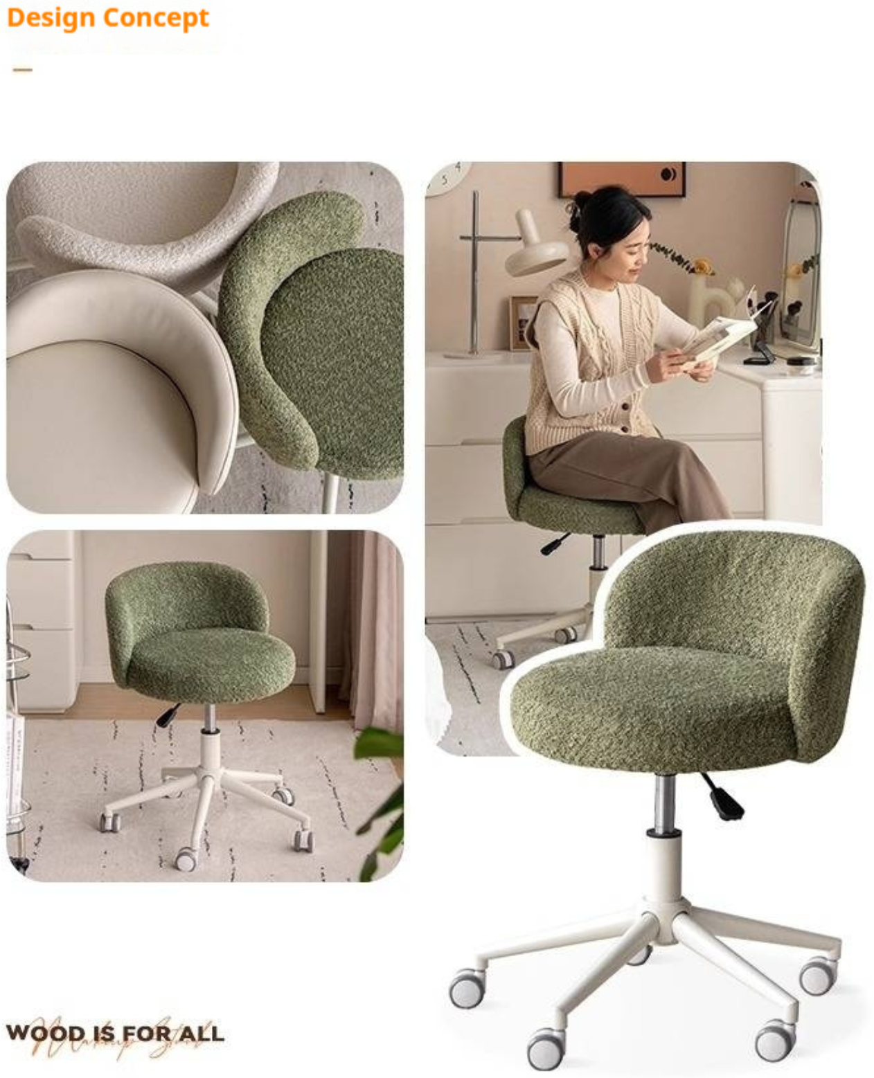 Height Adjustable Makeup Chair