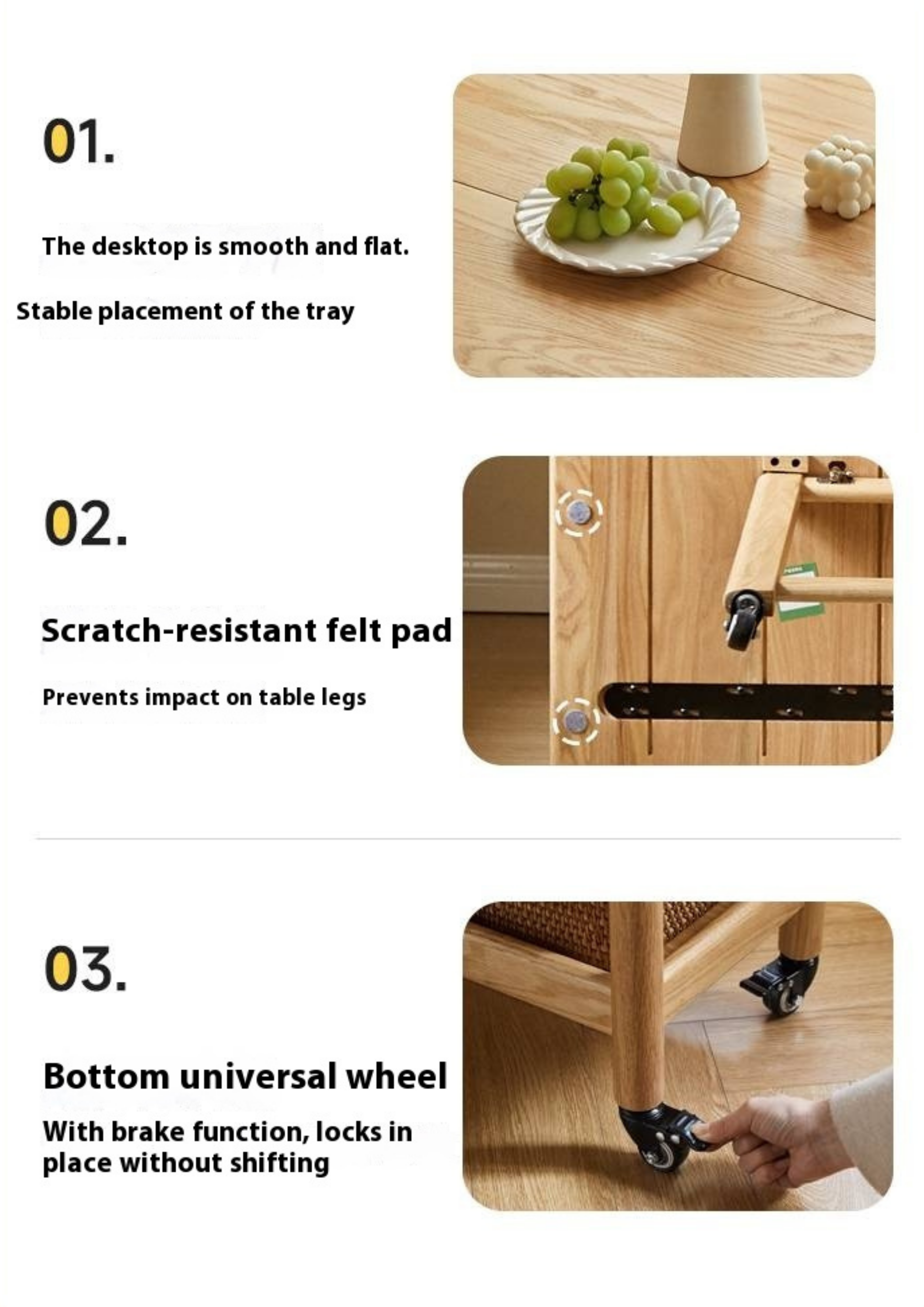 Oak Solid Wood Nordic Folding Rock Plate Dining Table