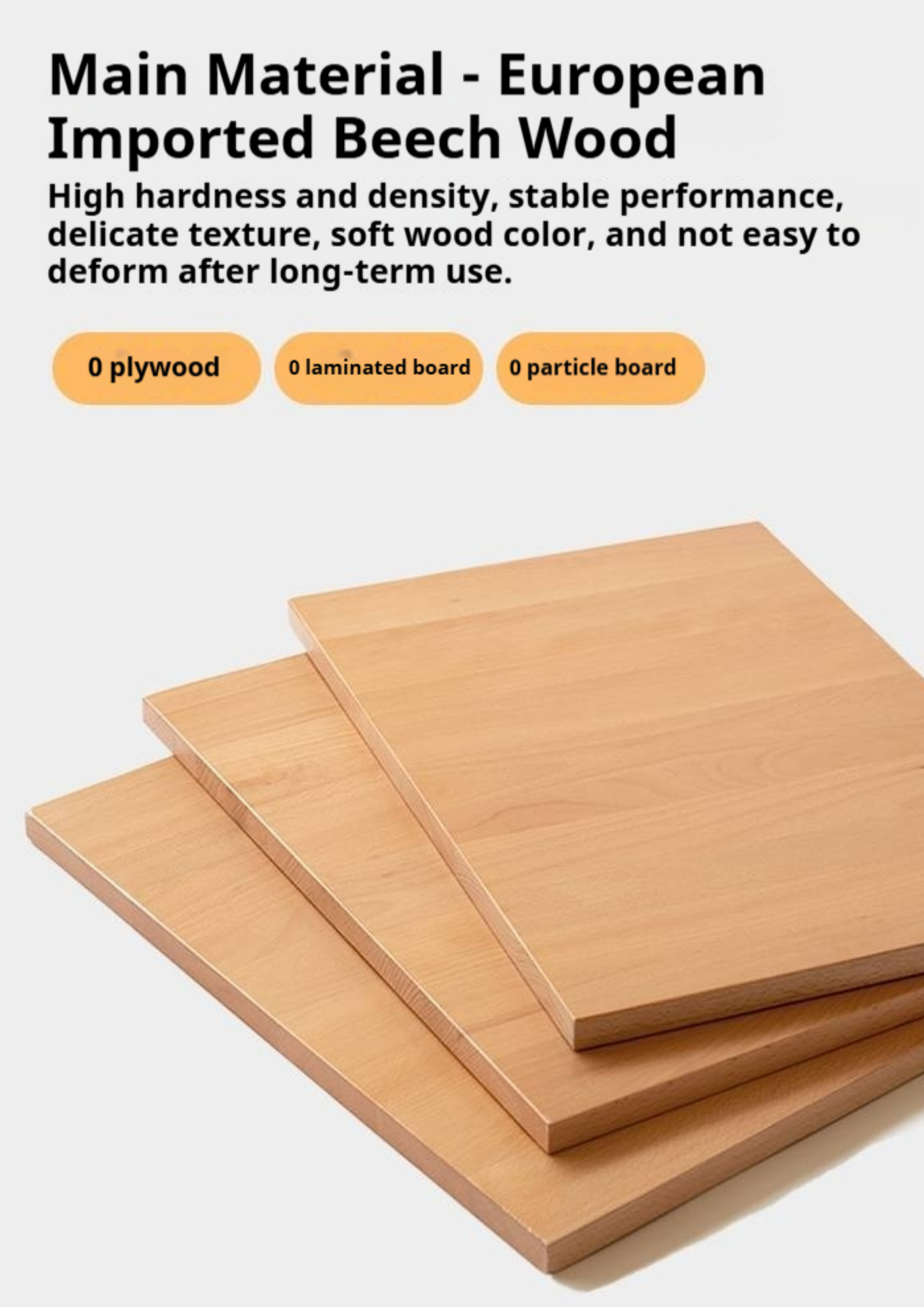 Beech Solid Wood Folding Study Table