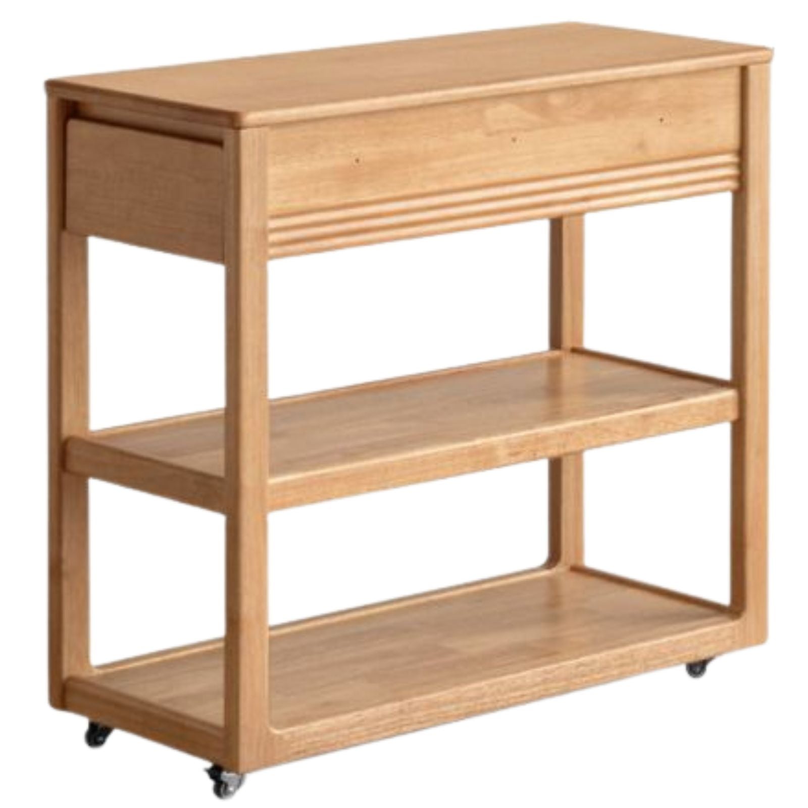 Solid Rubberwood Movable Sideboard