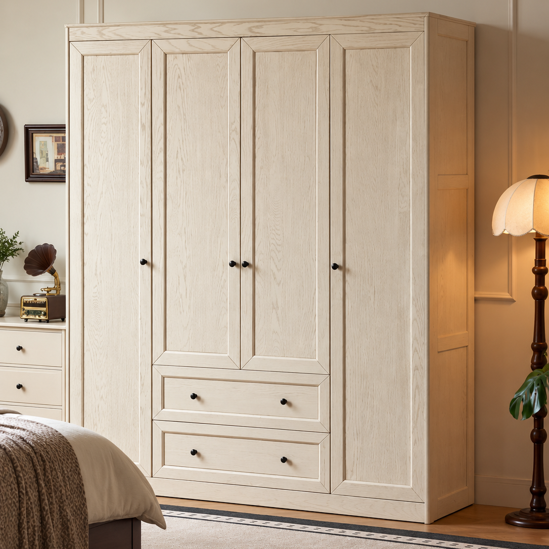 Oak Solid Wood American Style Wardrobe