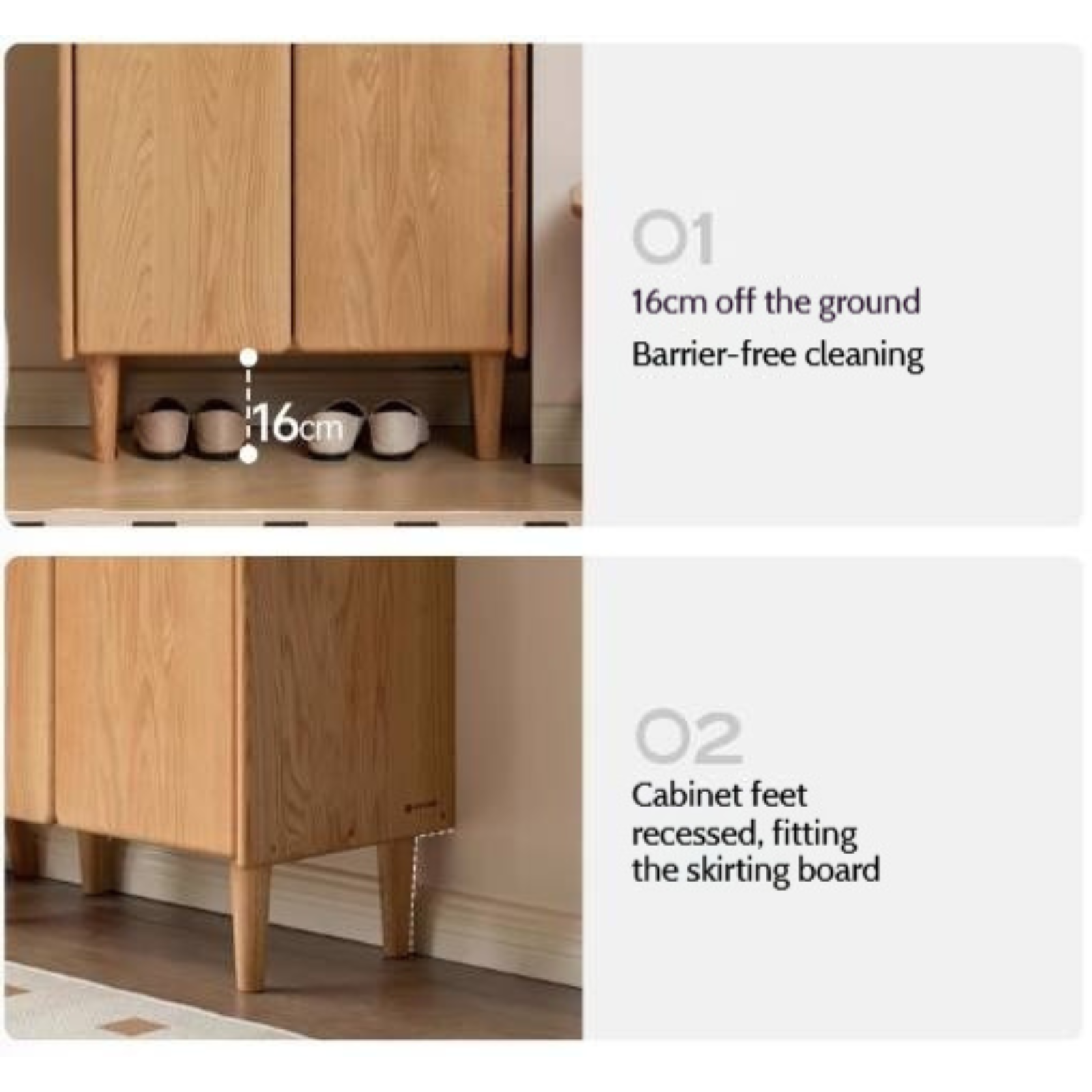 Oak Solid Wood Shoe Cabinet