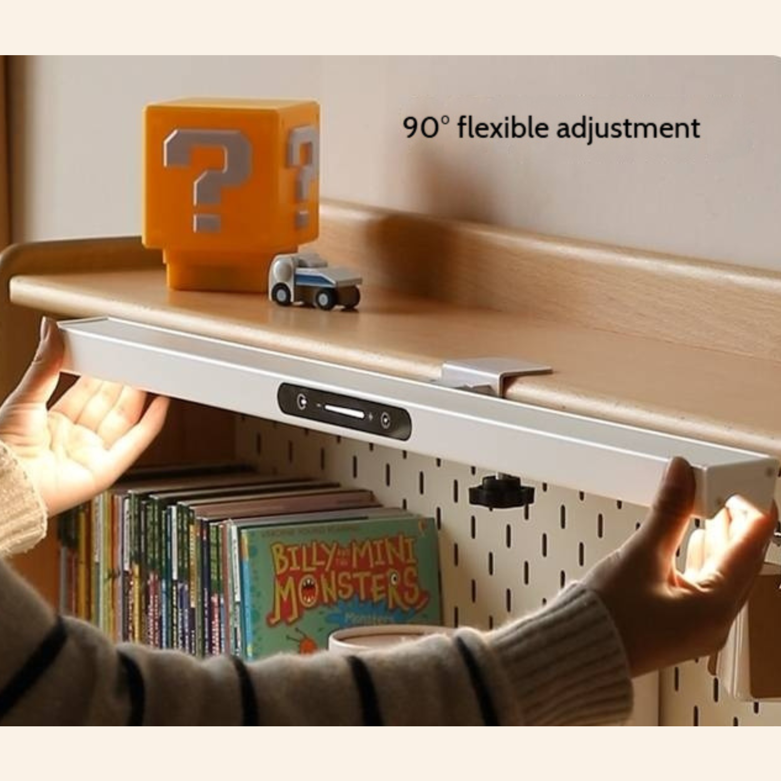 Beech Solid Wood Height Adjustable Children's Learning Desk with Eye-Protection Lamp