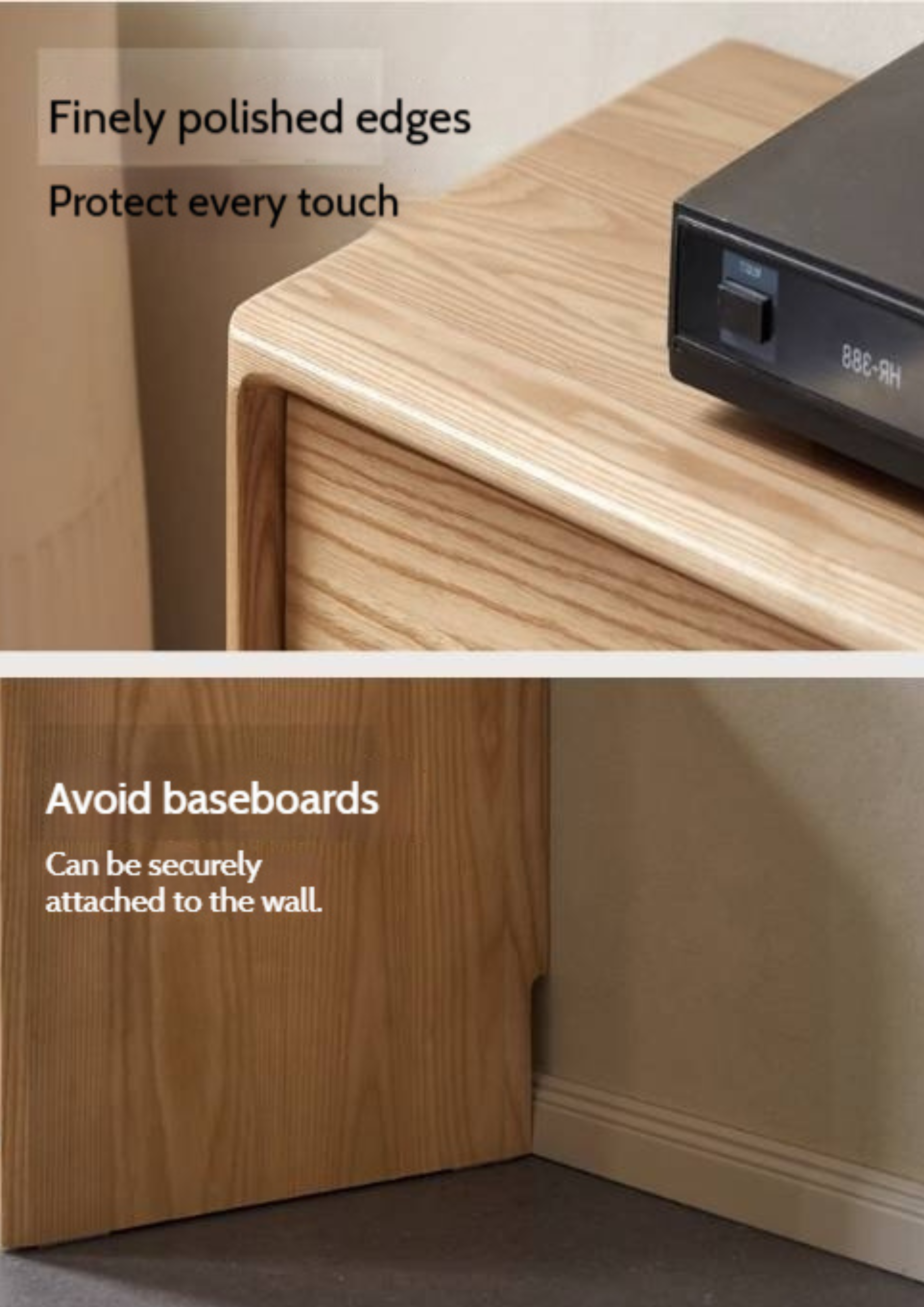 Ash Solid Wood Wabi-Sabi Style TV Cabinet