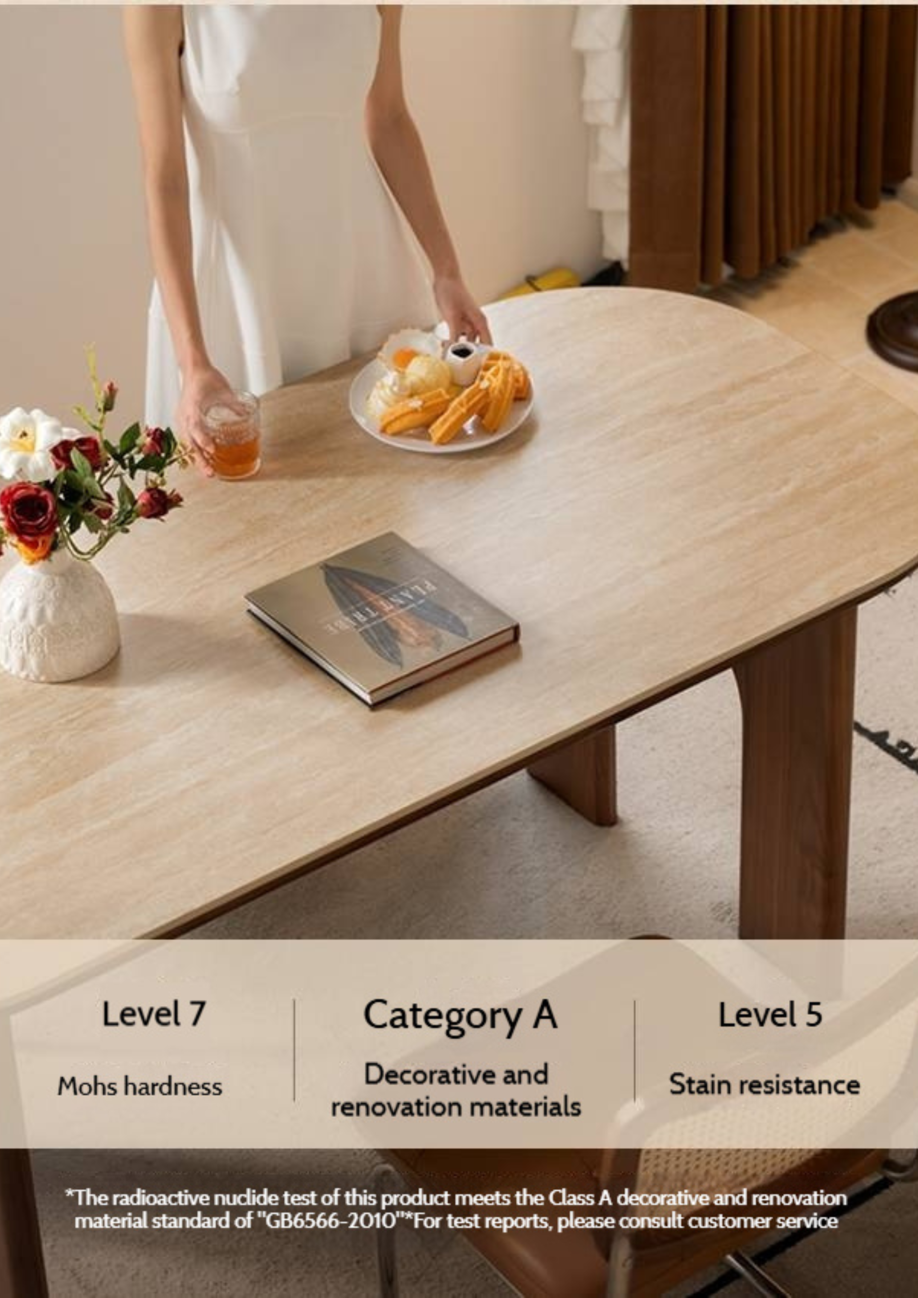 Black Walnut, Oak Solid Wood French Retro Style Dining Table