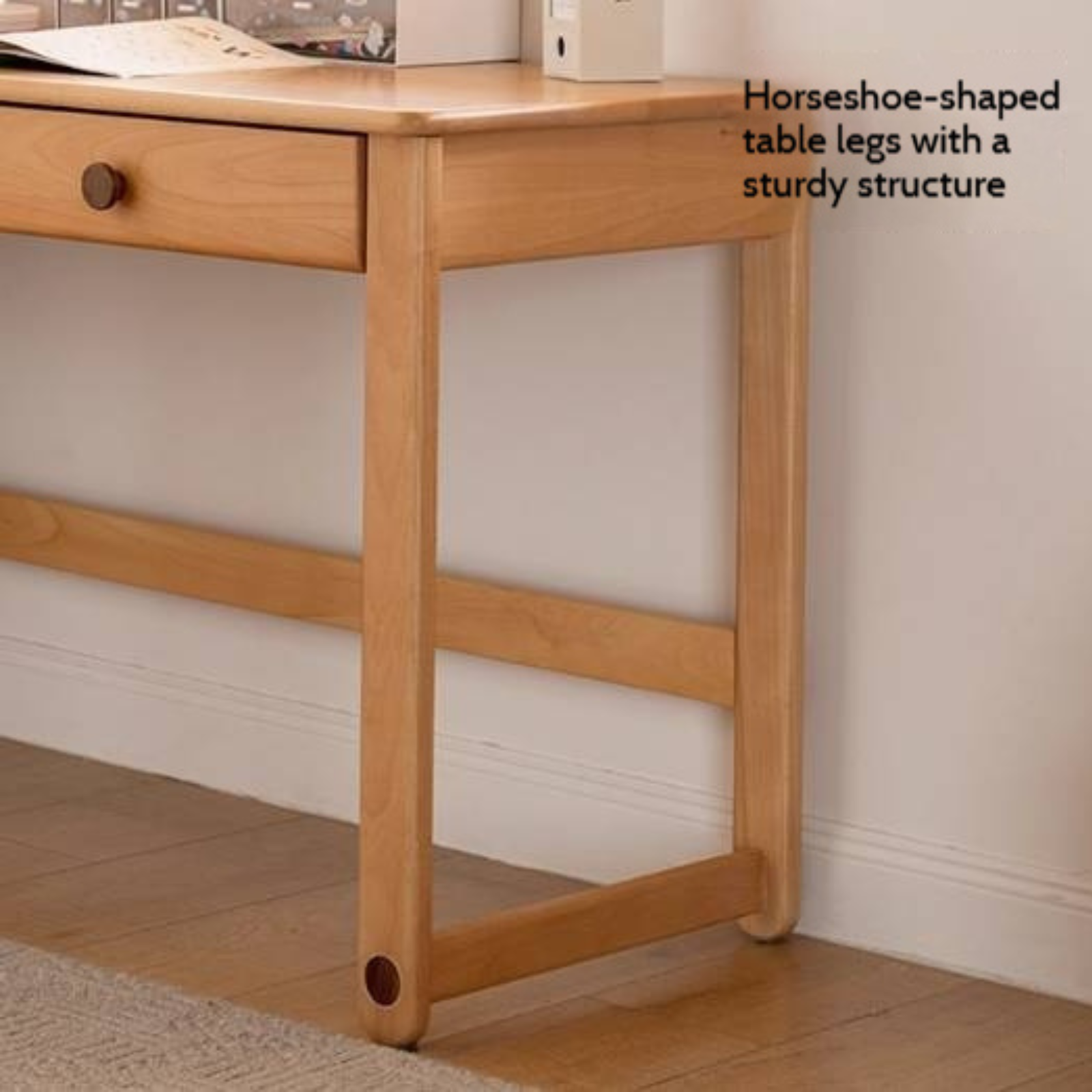 Beech Solid Wood Children's Desk and Bookshelf