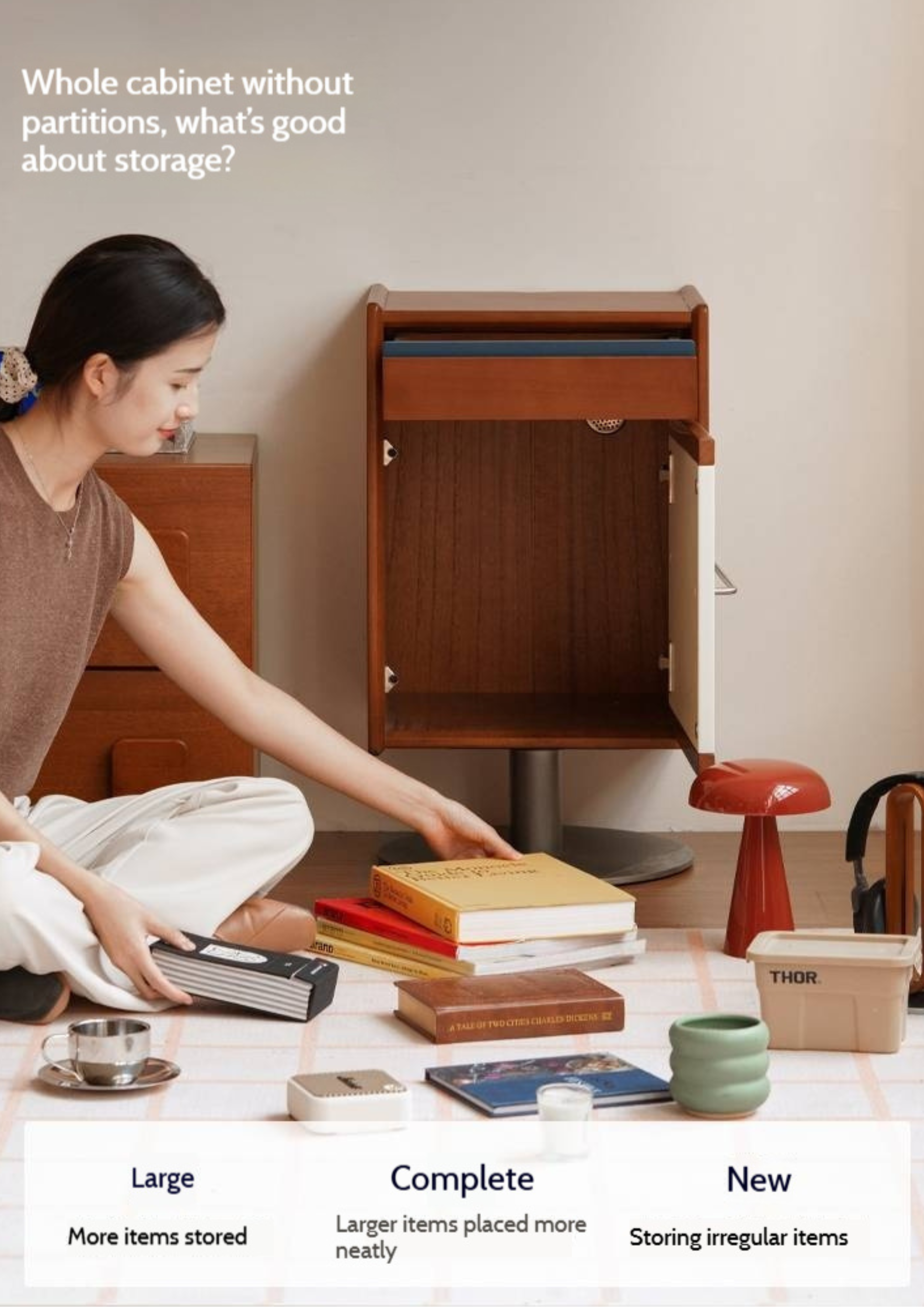 Poplar Solid Wood Vintage Side Table