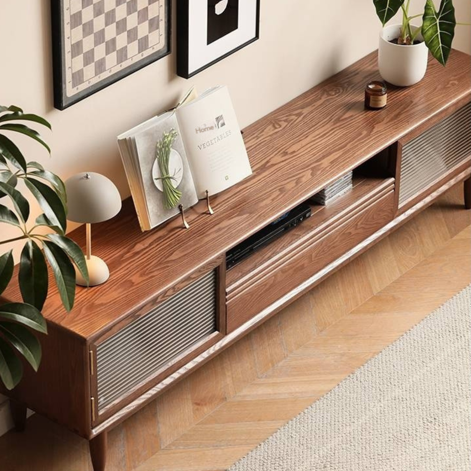 Ash Solid Wood Modern Minimalist TV Stand