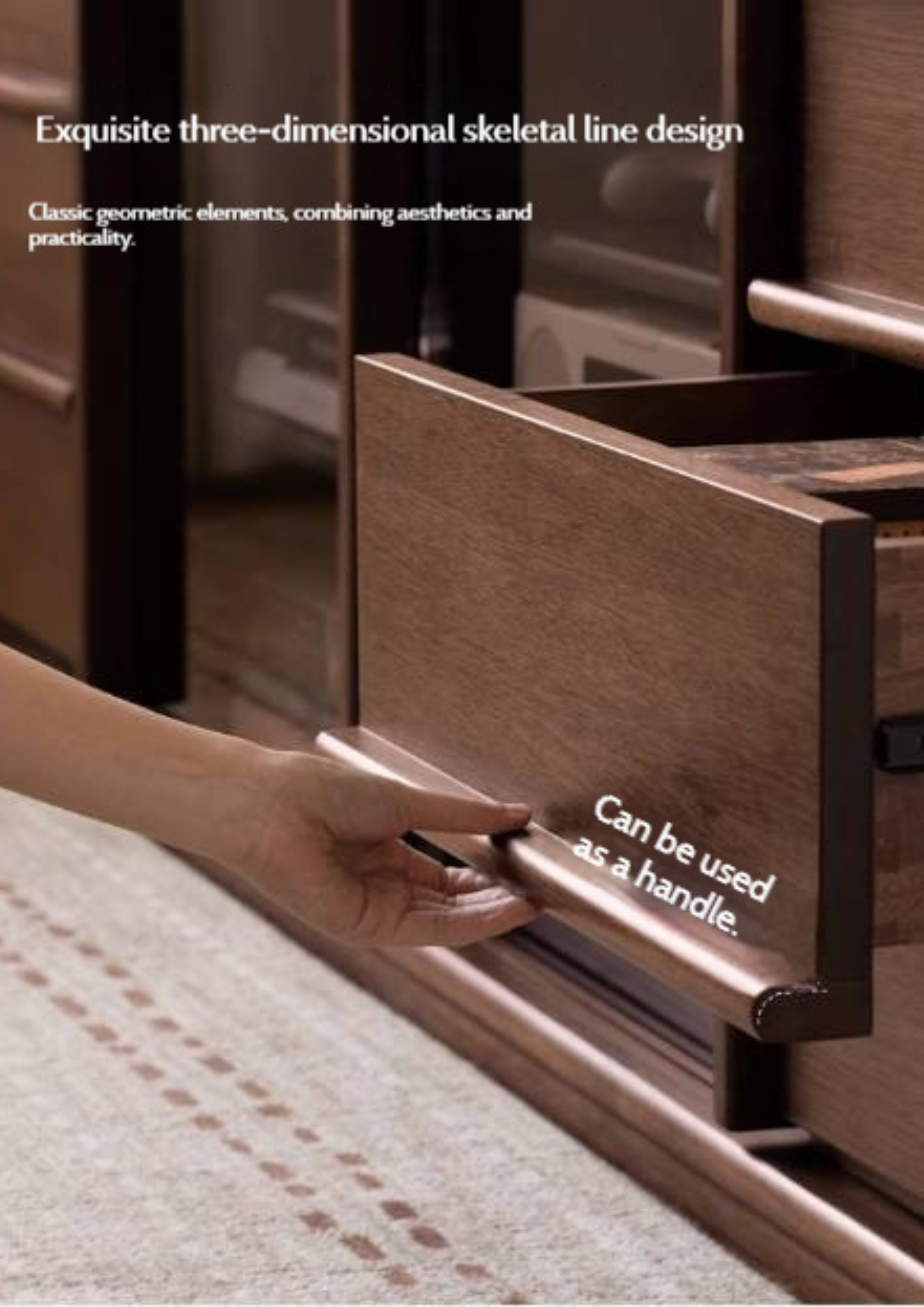 Golden Sandalwood Solid Wood TV Cabinet