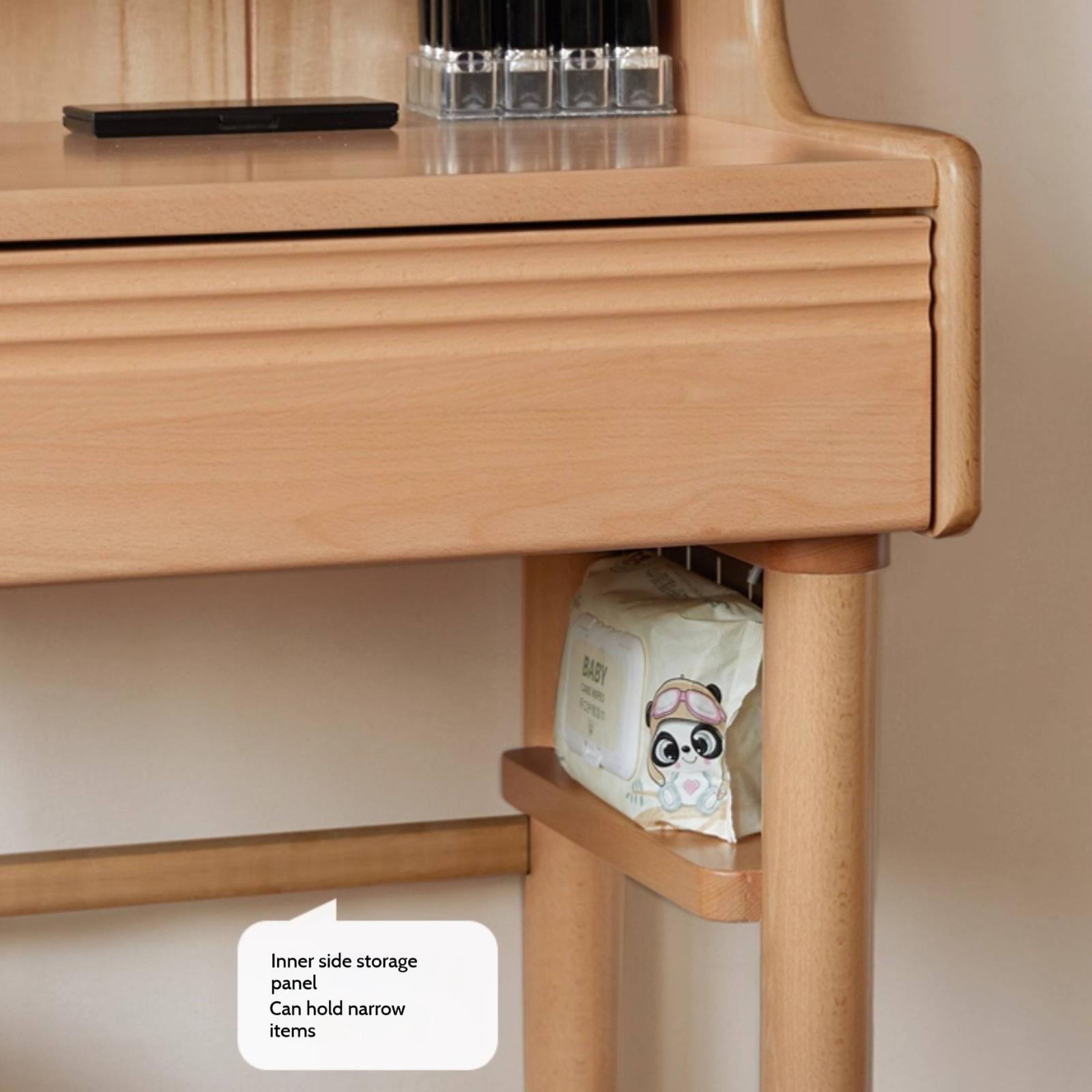 Beech Solid Wood Multifunctional Dressing Table Makeup