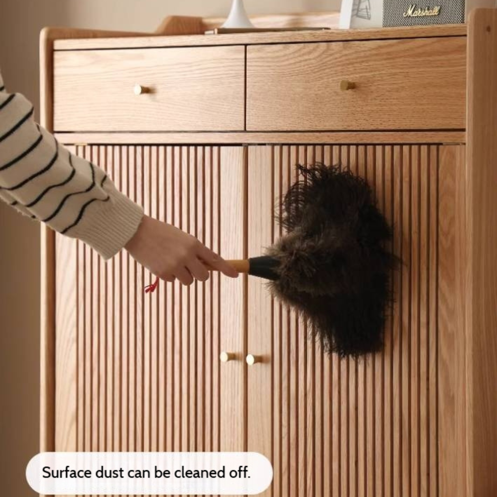 Oak Modern Nordic Shoe Cabinet.