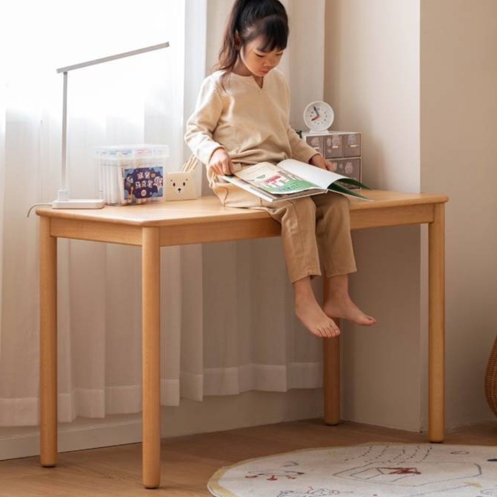Beech Solid Wood Children's Study Table