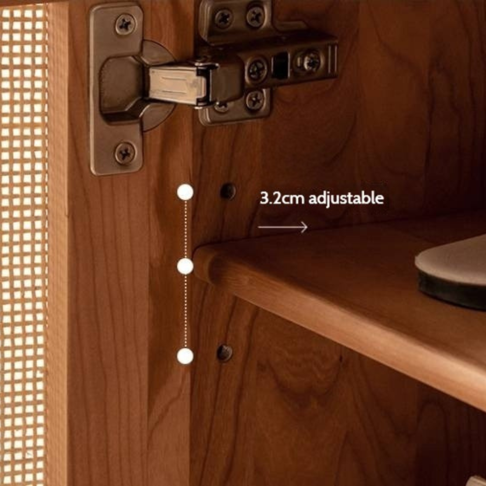 Сherry, Oak Solid Wood Rattan Locker Shoe Cabinet