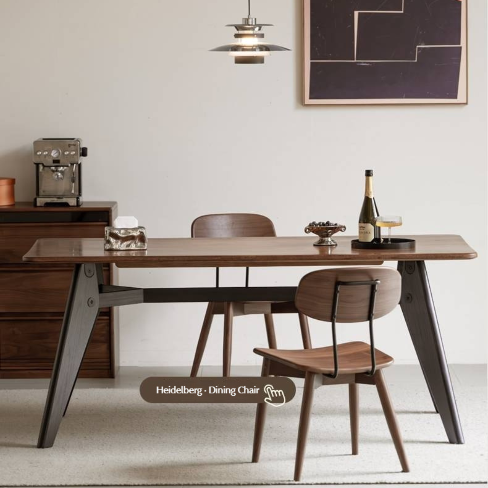 Oak Solid Wood Italian Light Luxury Dining Table