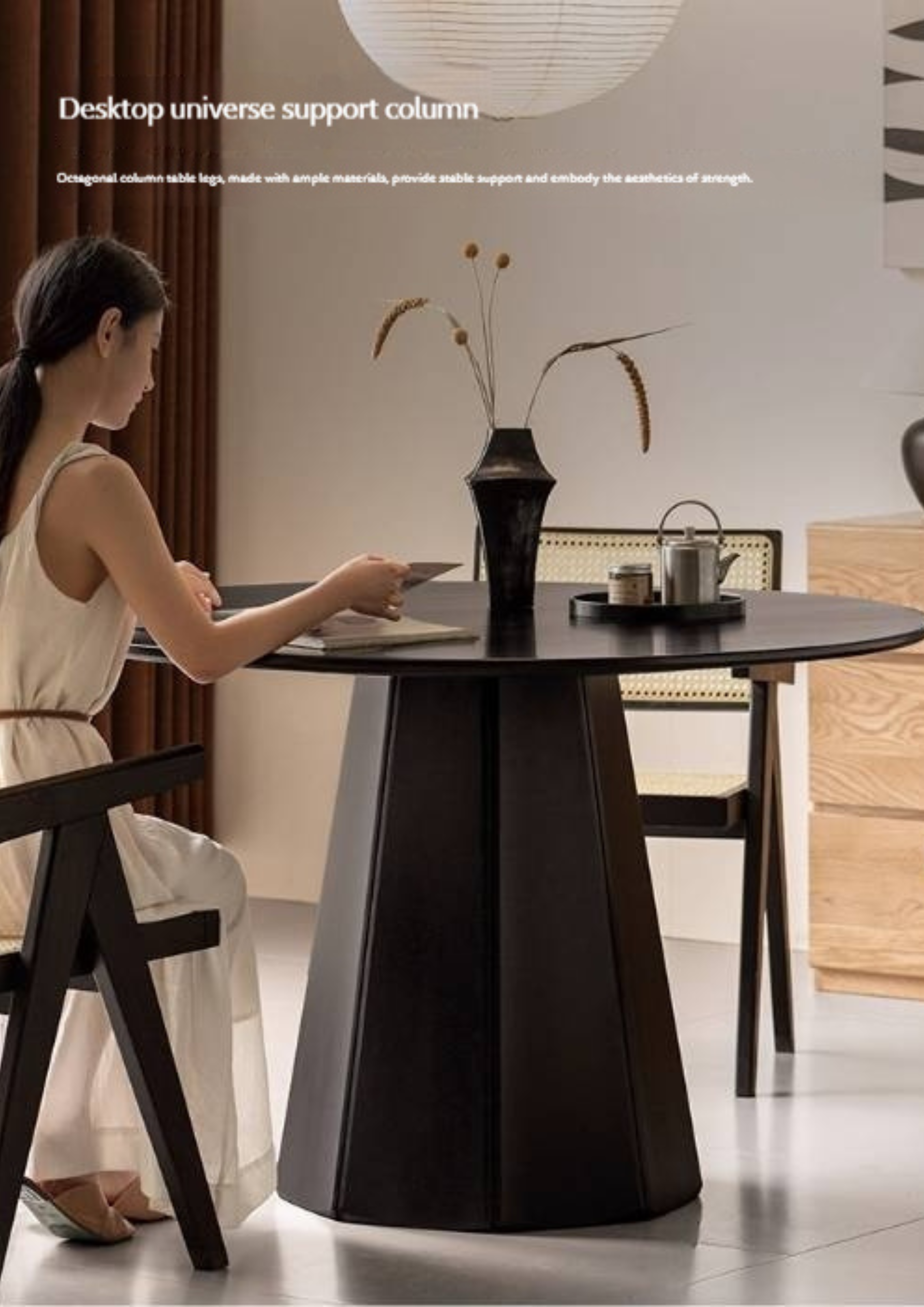 Ash Solid Wood Modern Minimalist Style Dining Table