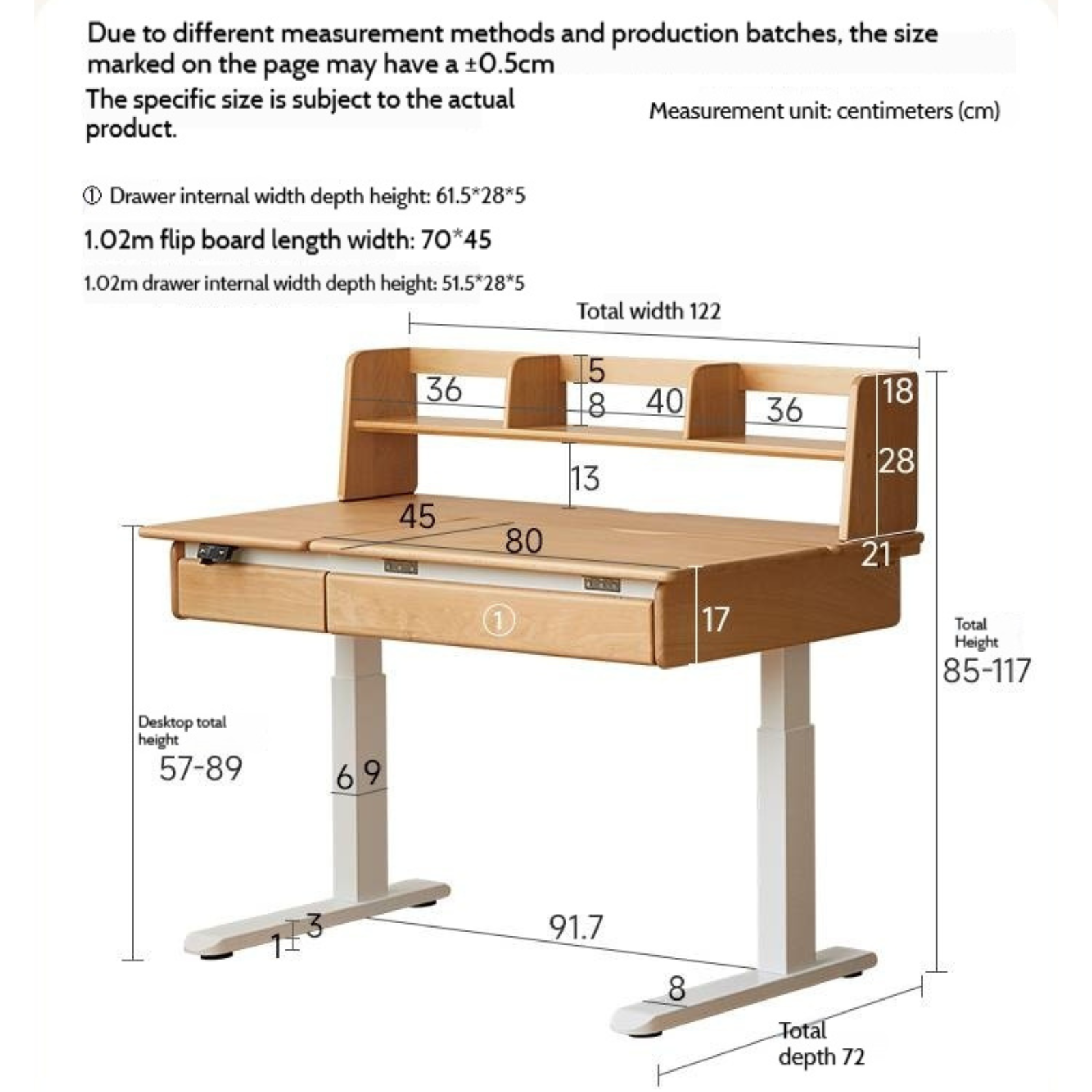 Beech Solid Wood Children's Electric Learning Desk