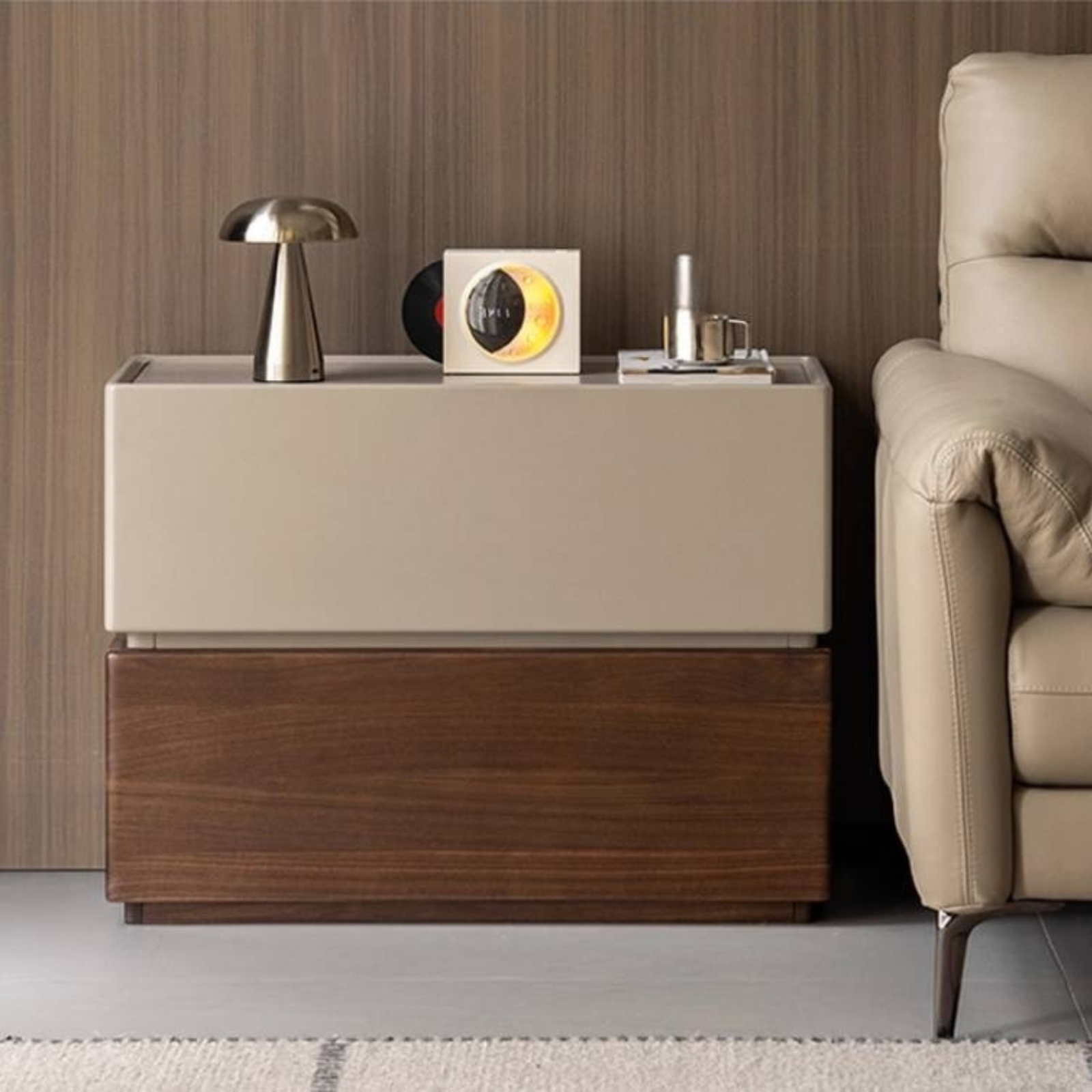 Black Walnut Solid Wood Italian Light Luxury Style Side Table