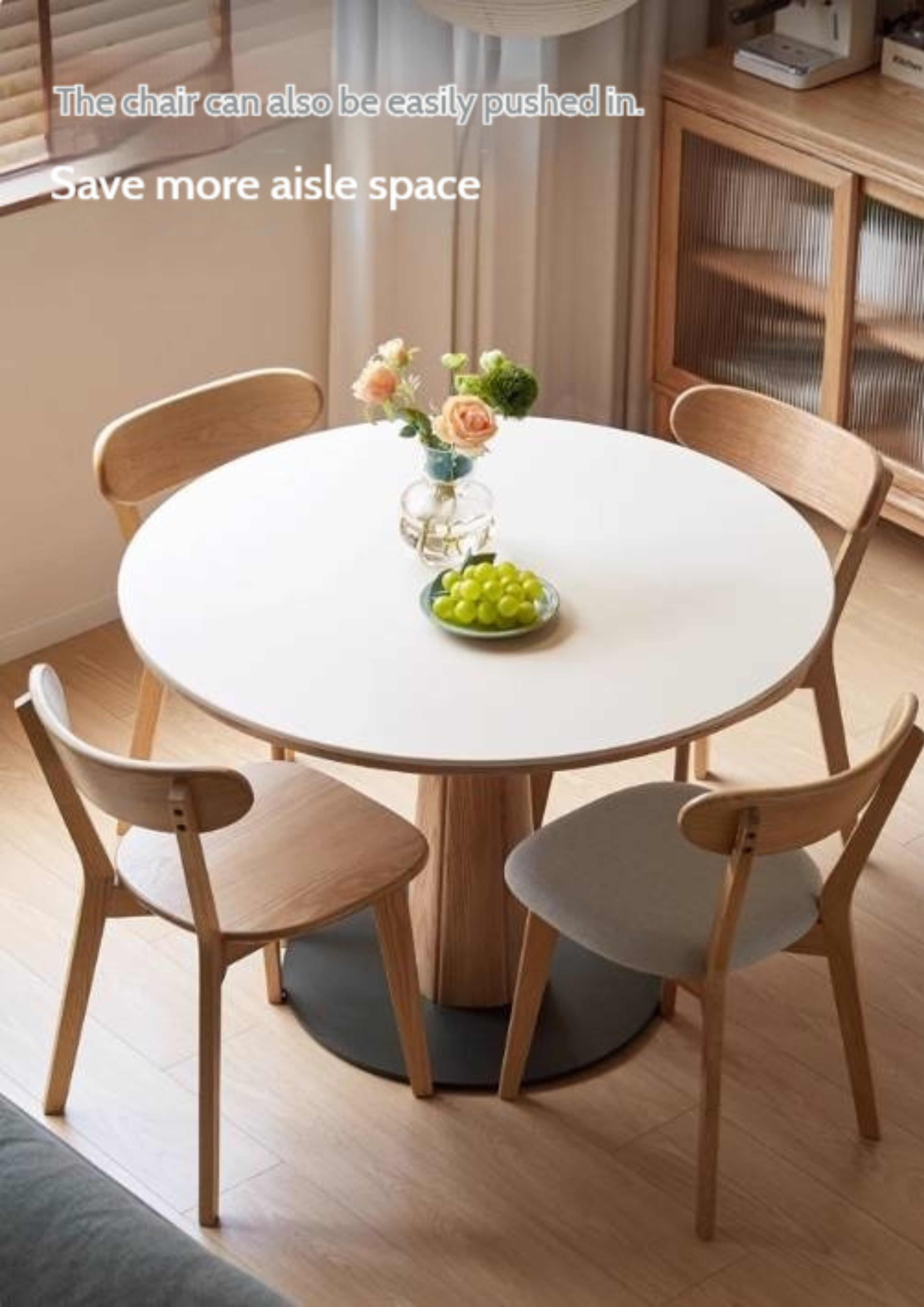 Oak Solid Wood Slab Round Dining Table