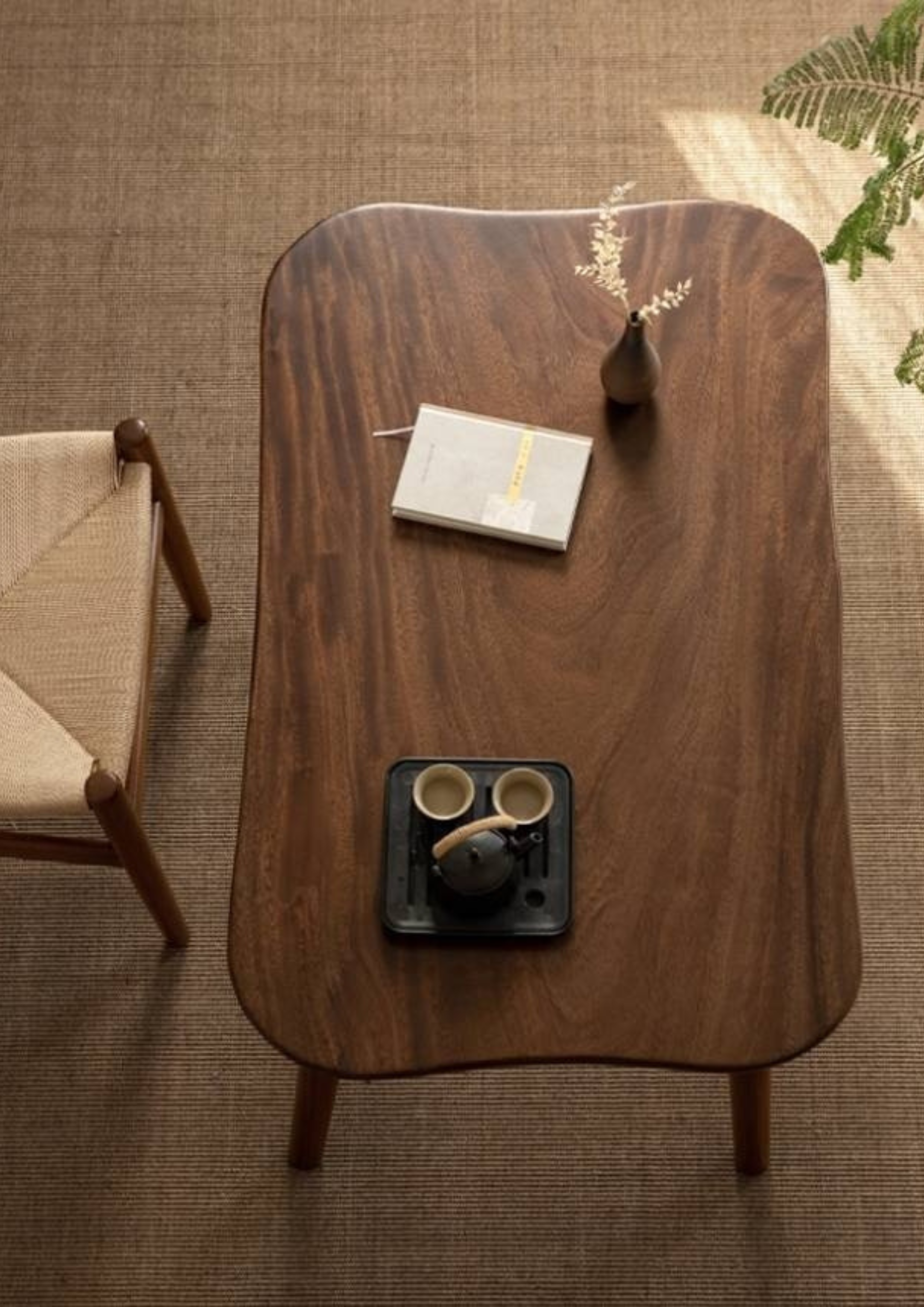 Black Walnut Solid Wood Natural Edge Tea Table