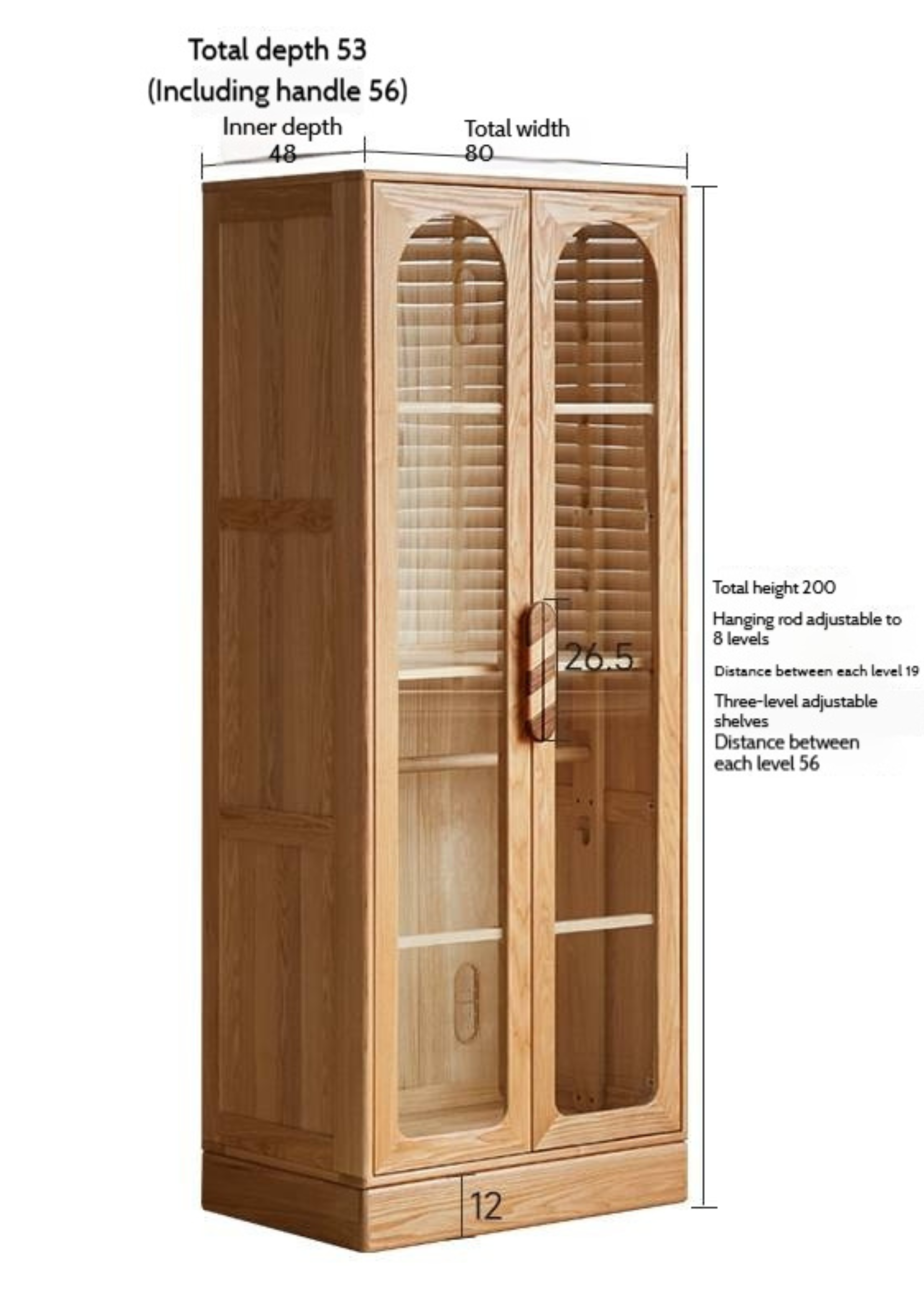 Oak Solid Wood Original Wood Style Children's Wardrobe