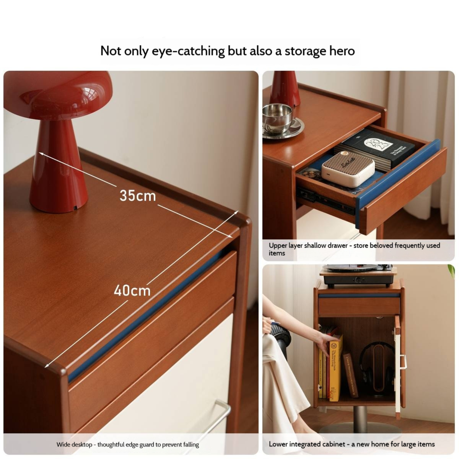 Poplar Solid Wood Vintage Side Table