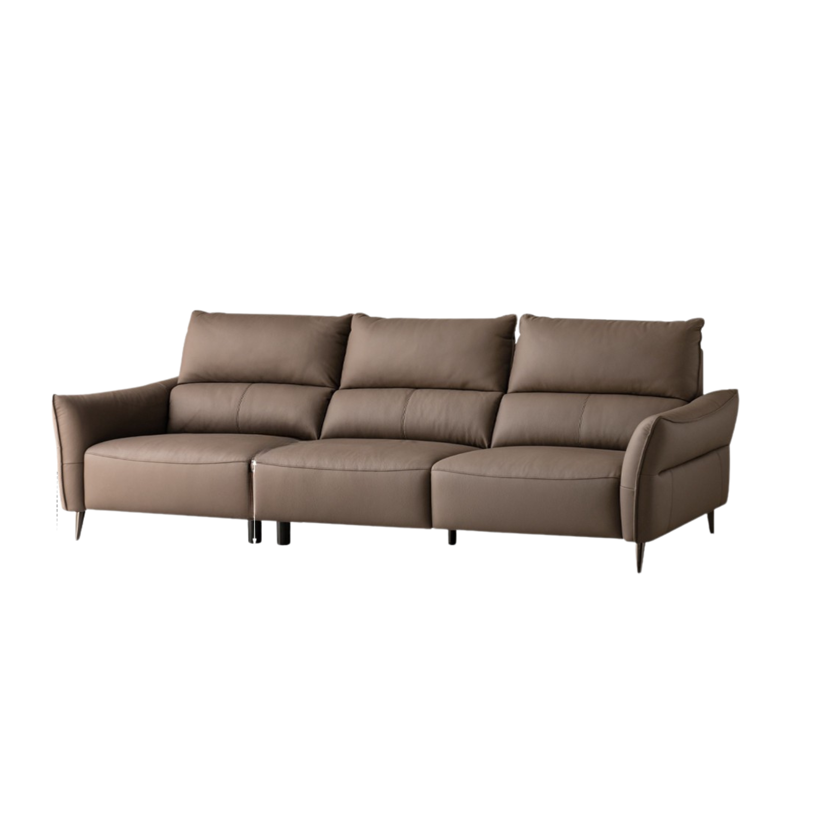 Genuine Top Grain Leather  Modern Sofa, Clean Line Contemporary Design