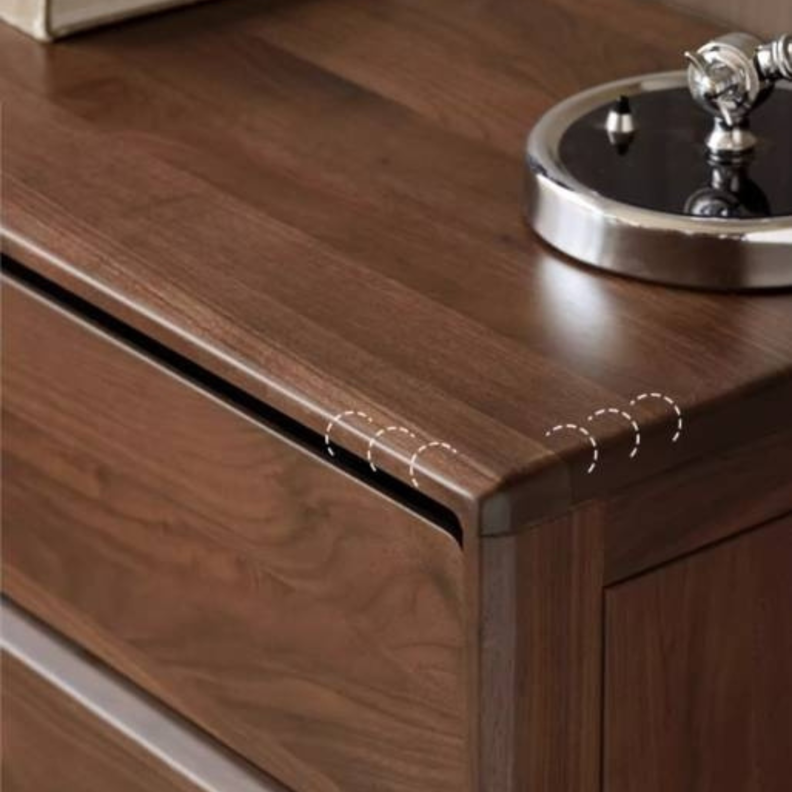 Black Walnut Solid Wood Cabinet Italian Light Luxury Chest of Drawers