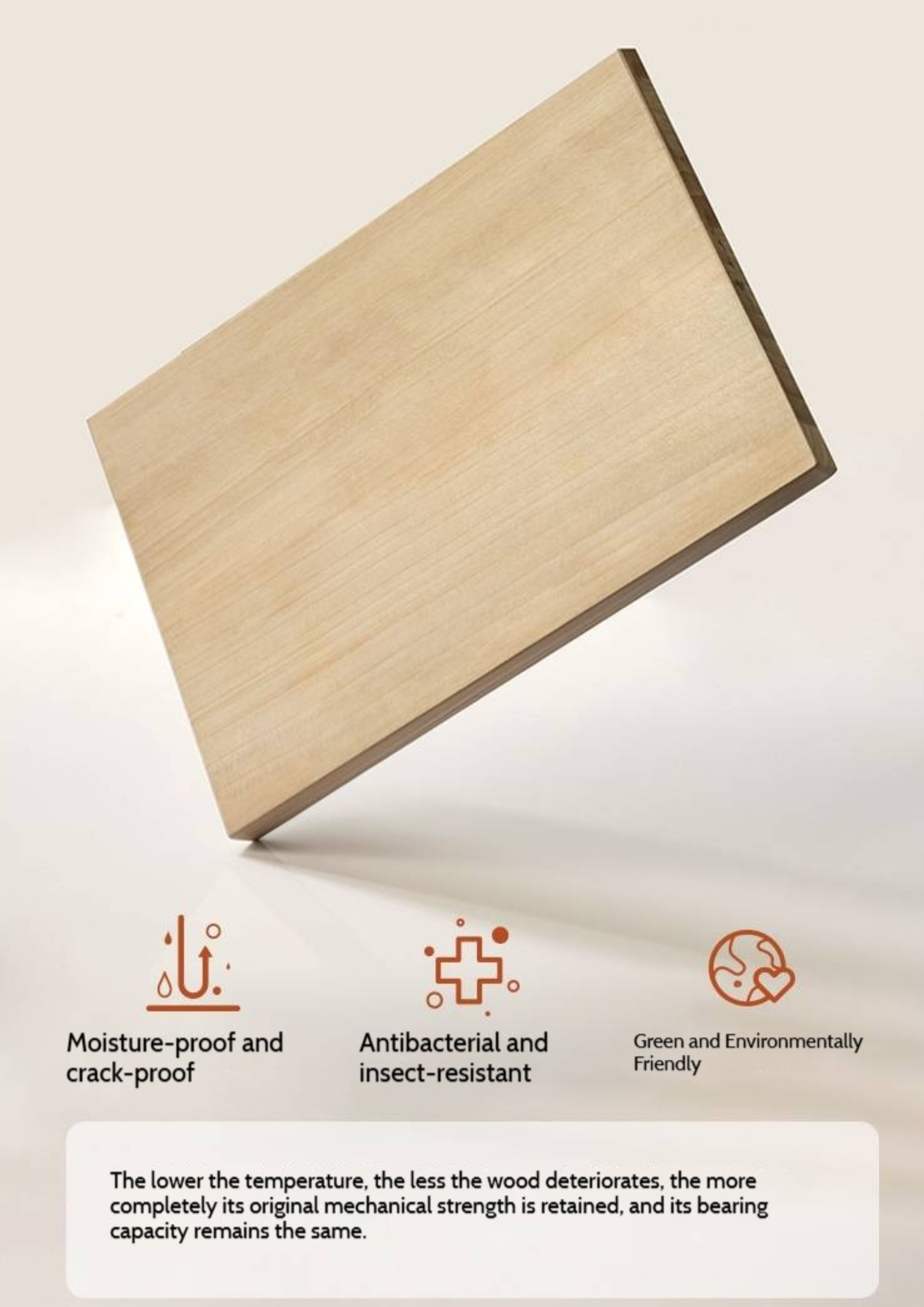 Poplar Solid Wood Vintage Style Mobile Nightstand