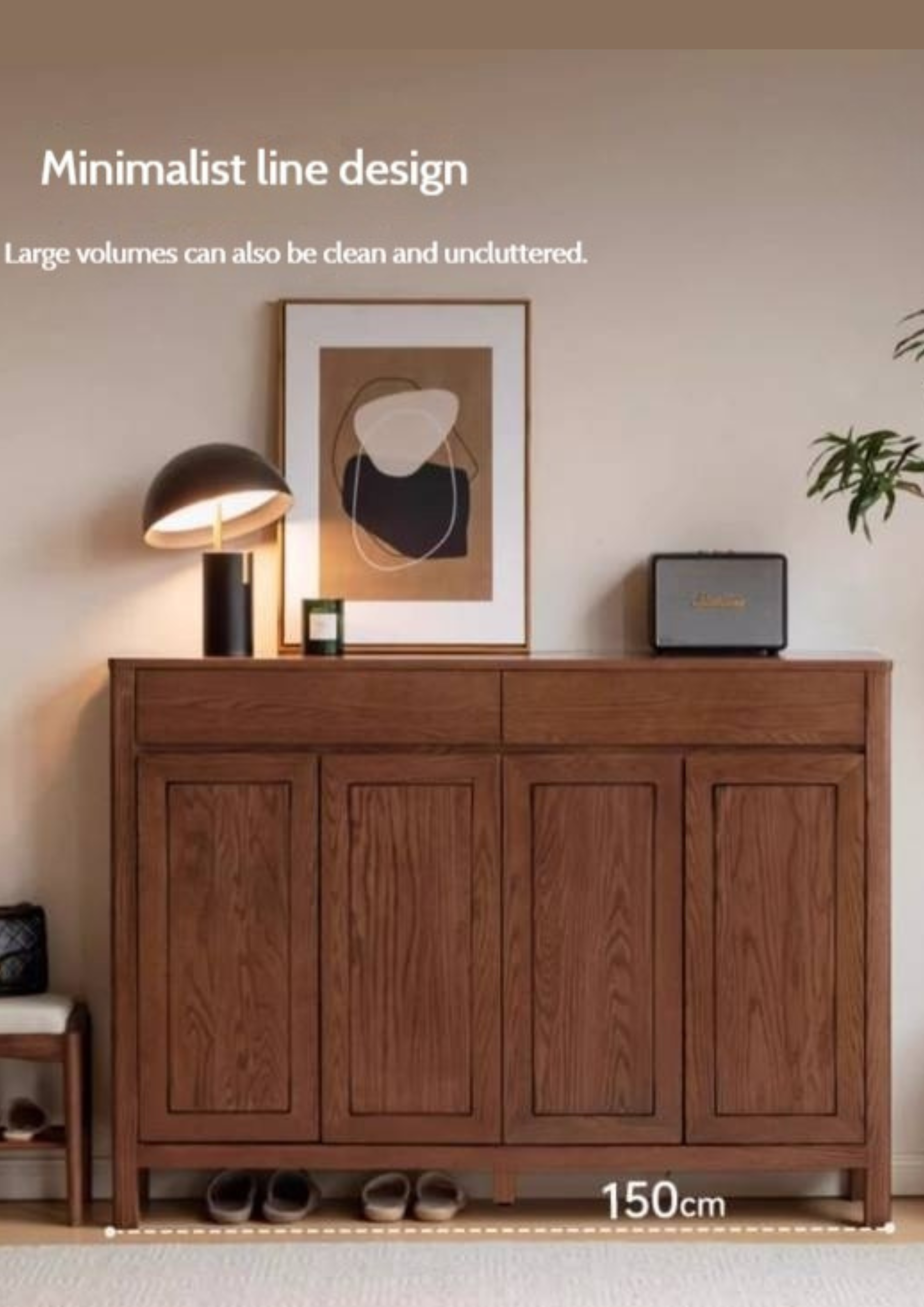 Ash Solid Wood Large Capacity Shoe Cabinet