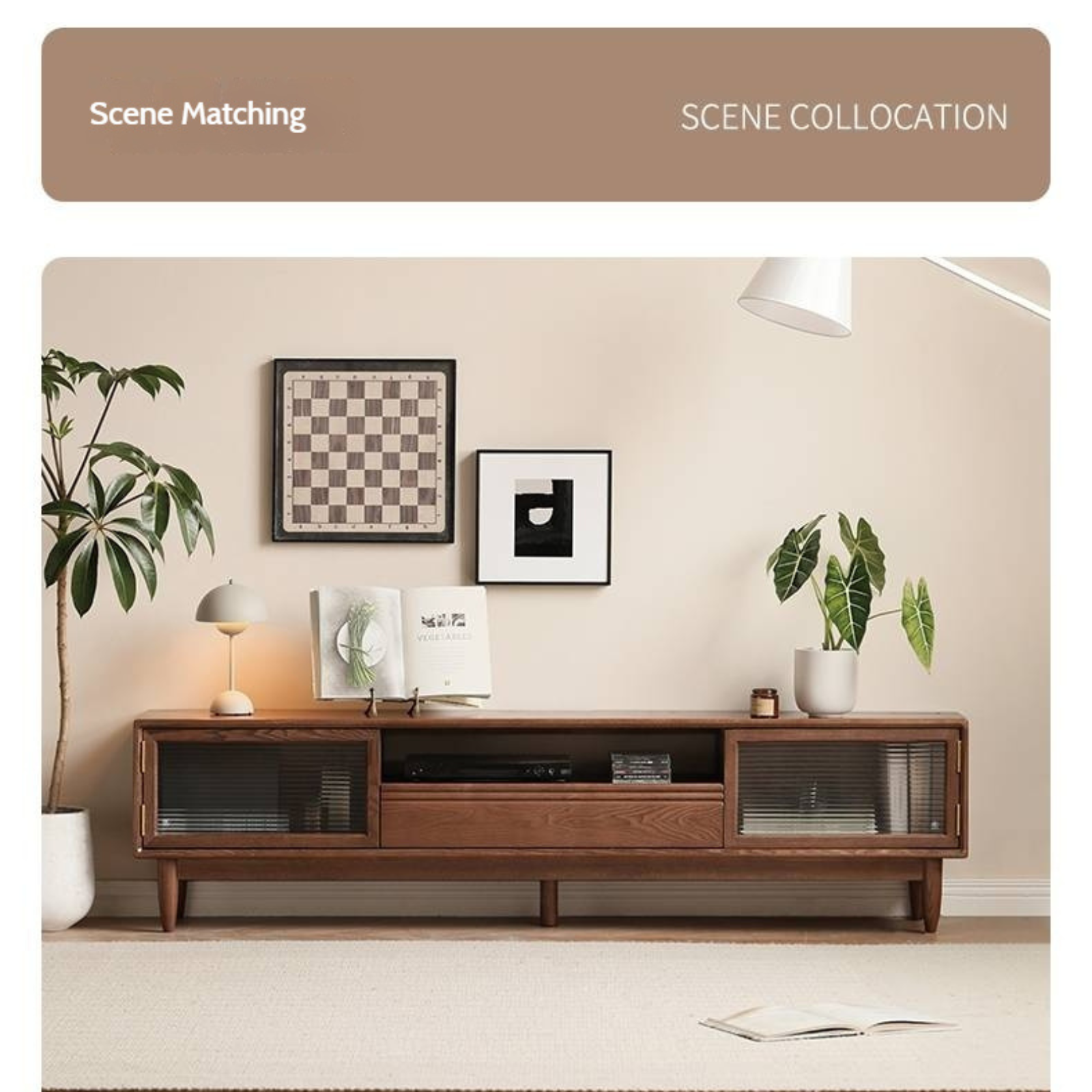 Ash Solid Wood Modern Minimalist TV Stand