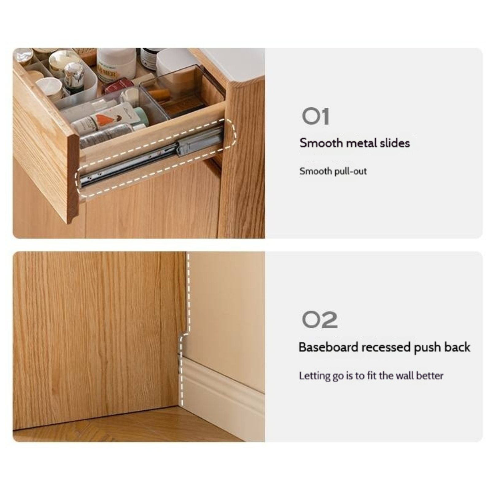 Oak Solid Wood Nordic Rock Slab Shoe Cabinet