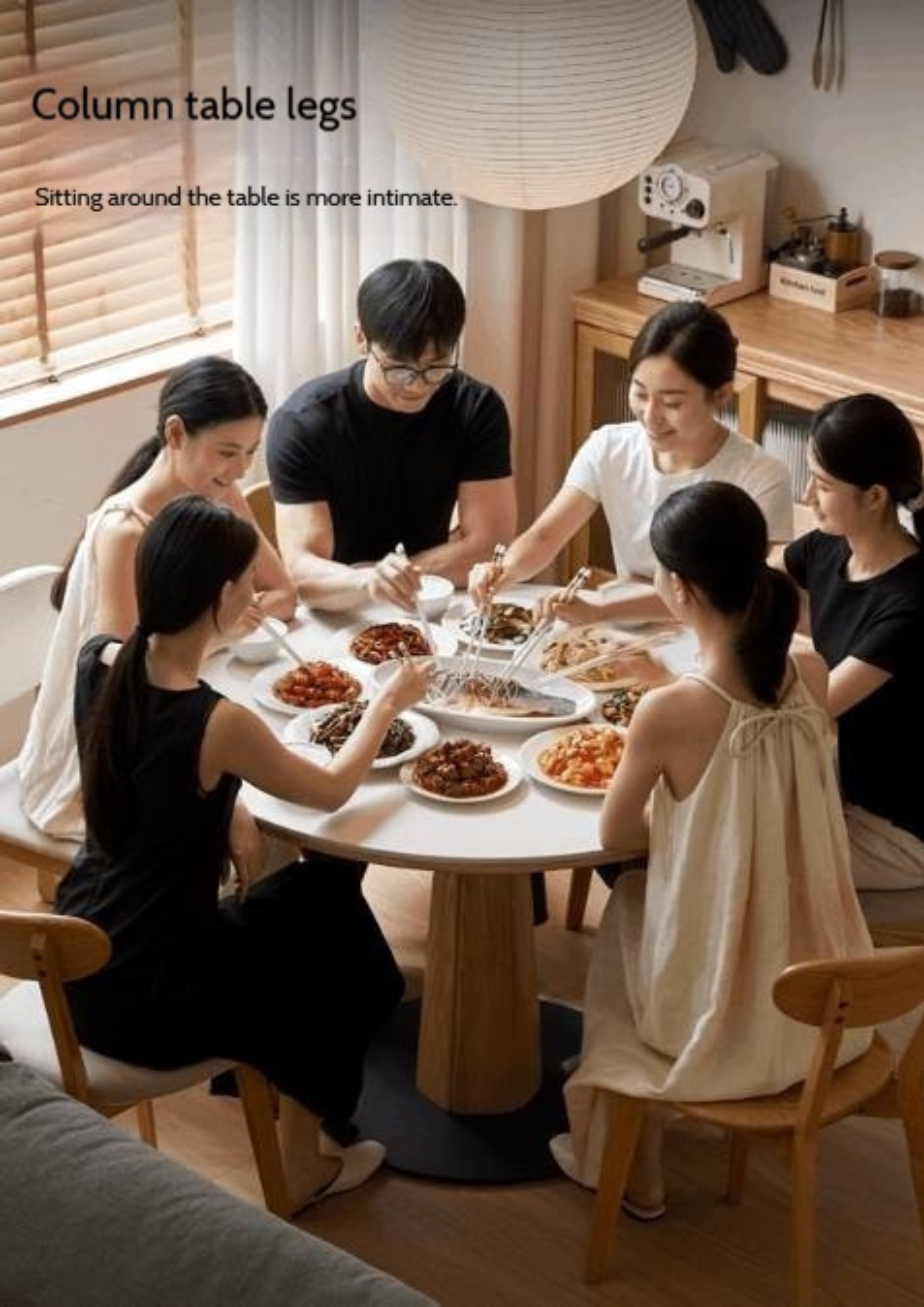 Oak Solid Wood Slab Round Dining Table