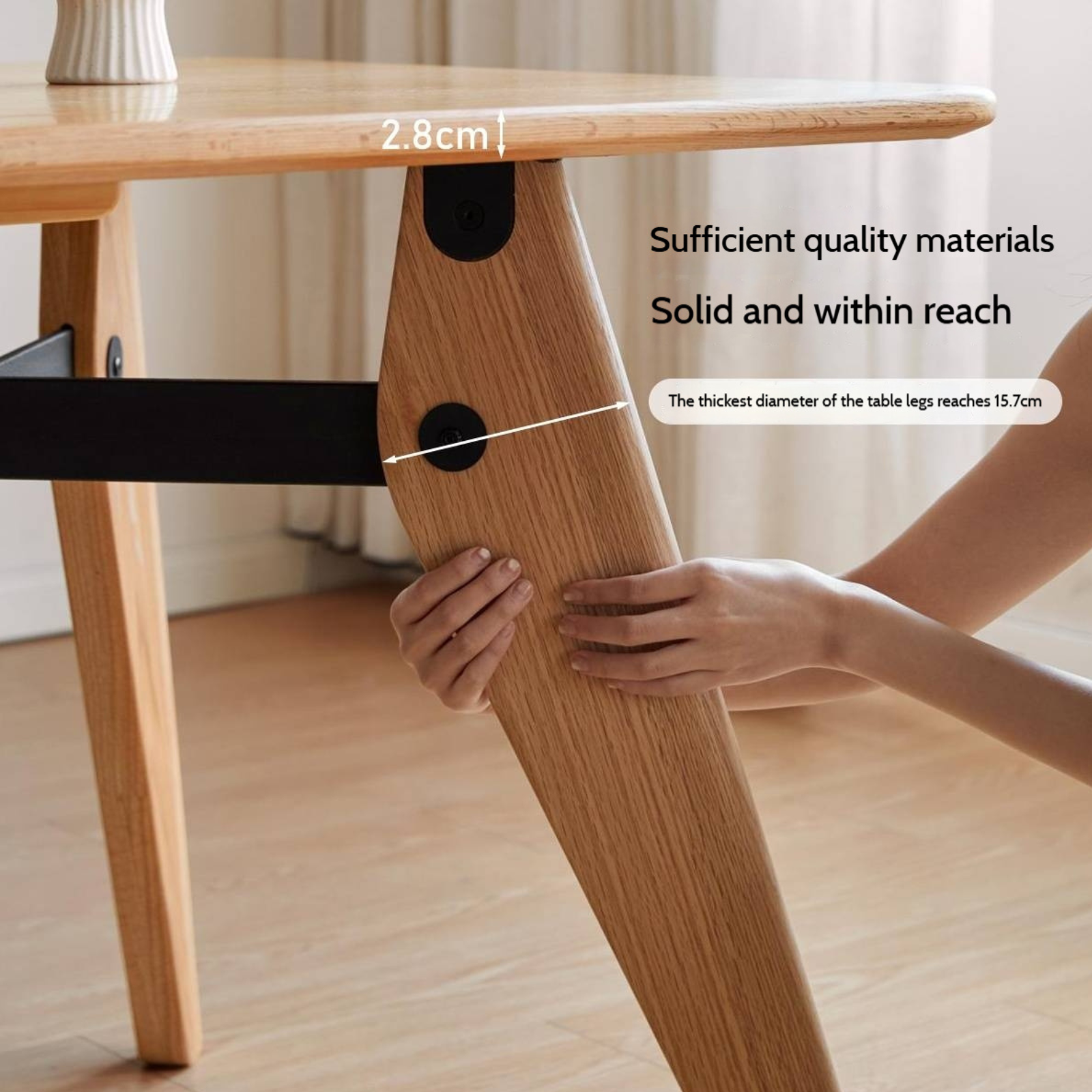 Oak Solid Wood Modern Dining Table